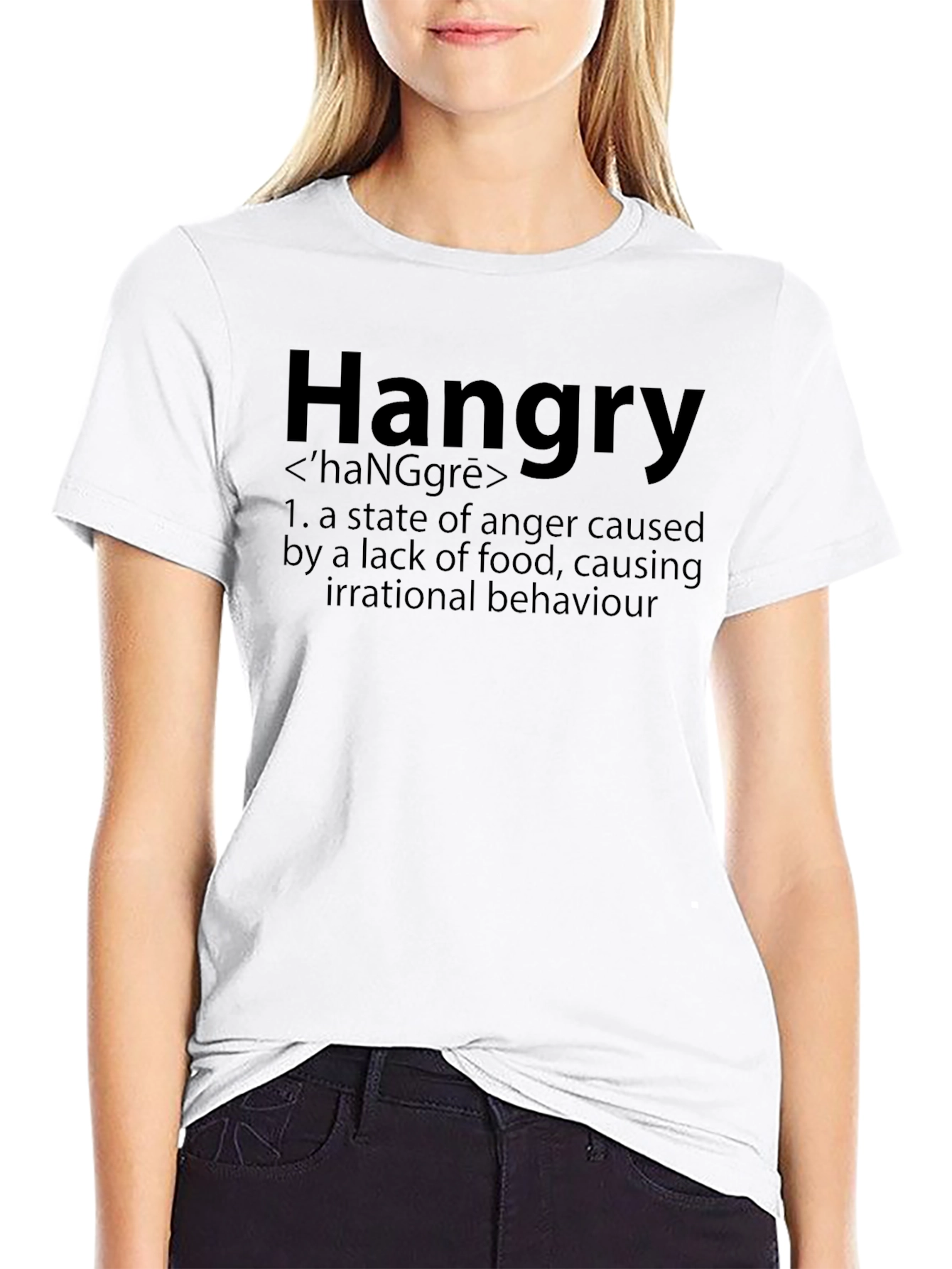 Hangry Definition Black T-Shirt - Funny Foodie Tee