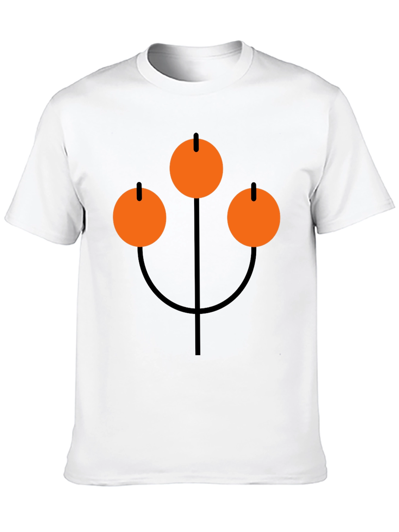 Abstract Orange Circle Graphic Black T-Shirt