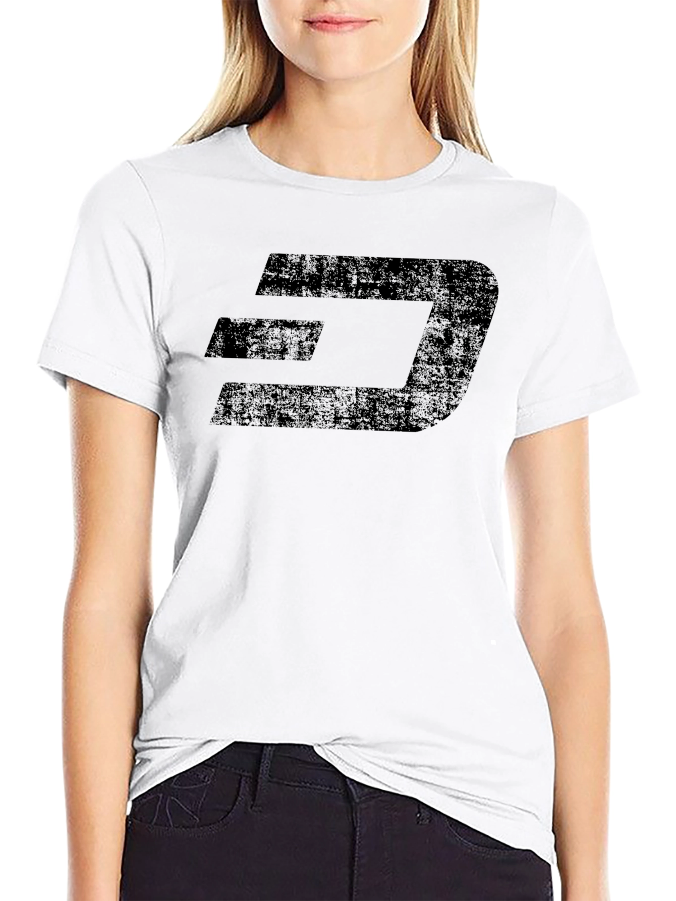 Distressed Dash Logo Black T-Shirt