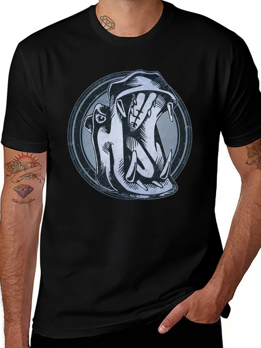 Hippo Graphic Print Black T-Shirt