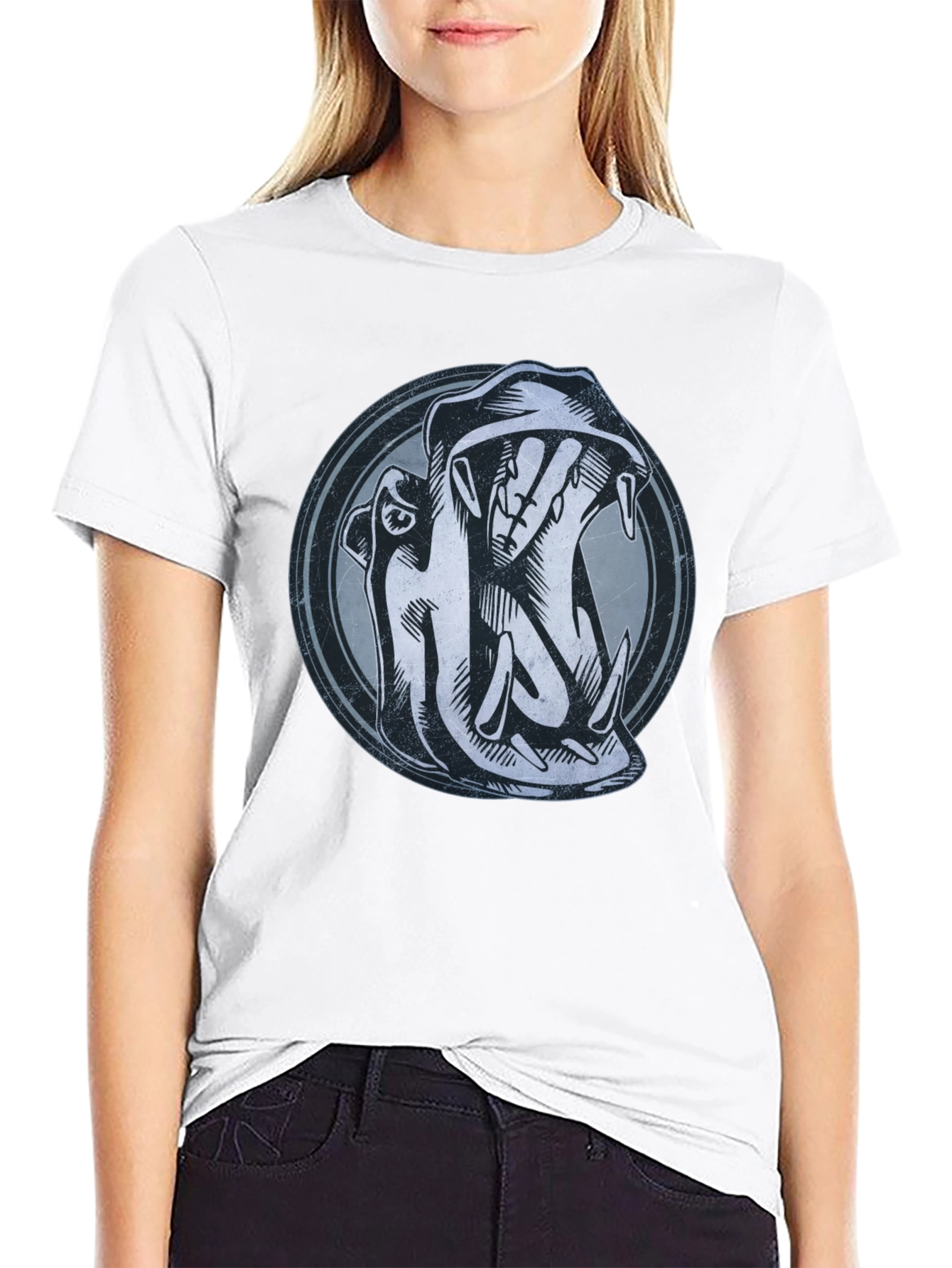Hippo Graphic Print Black T-Shirt