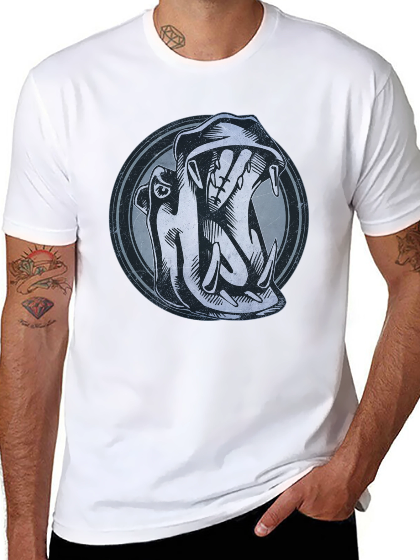Hippo Graphic Print Black T-Shirt