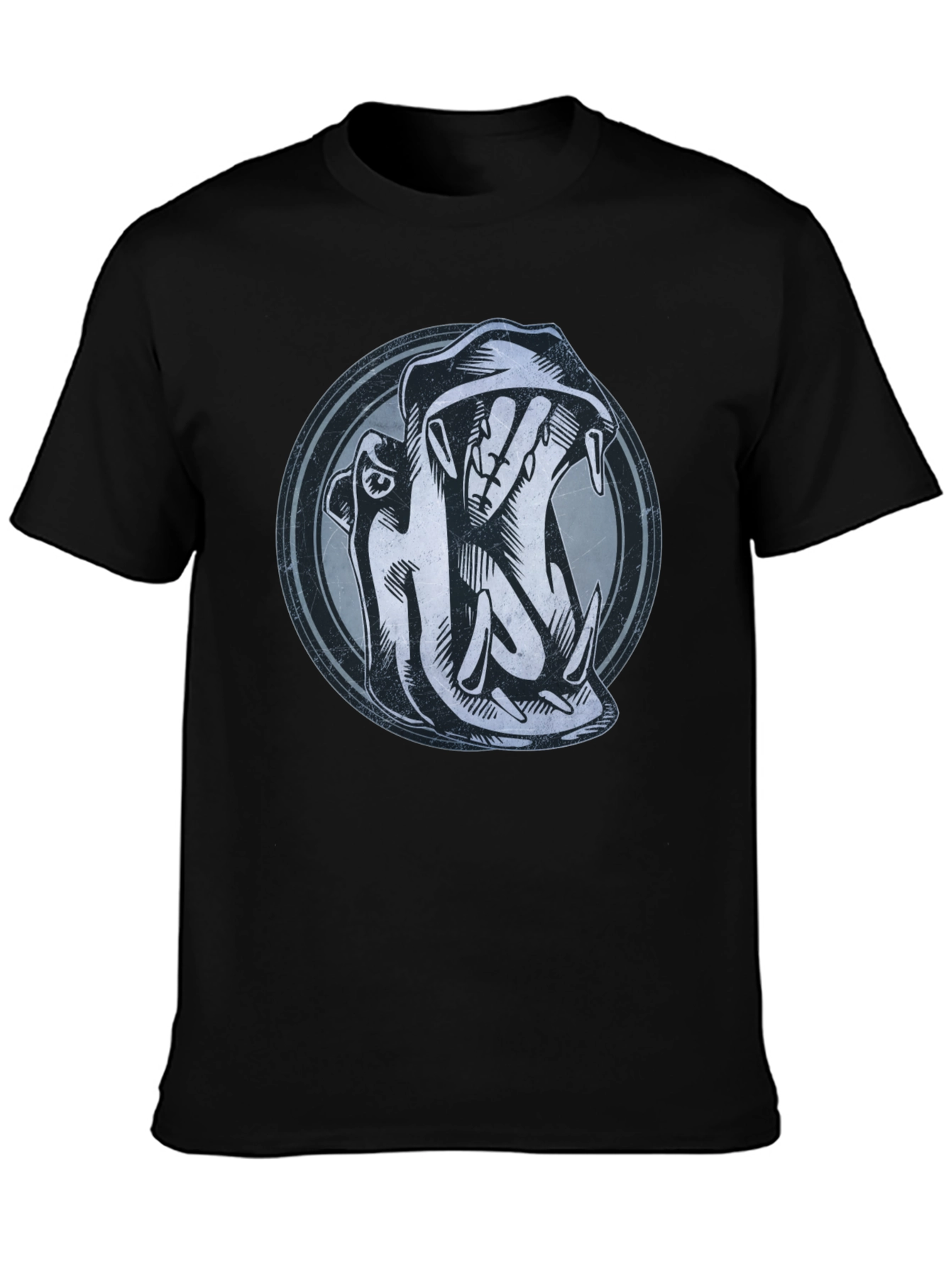 Hippo Graphic Print Black T-Shirt