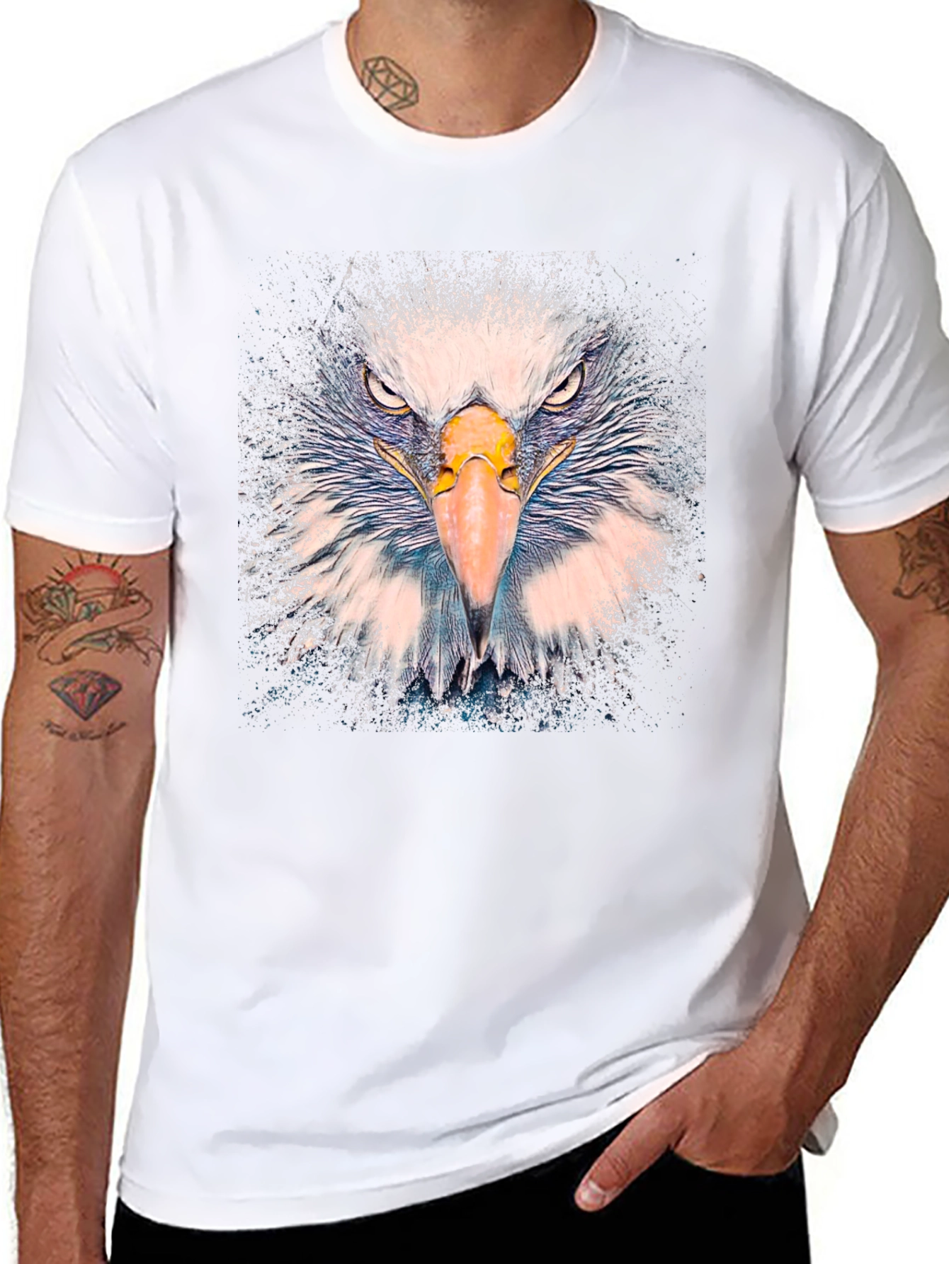 Bold Eagle Graphic Tee - Black