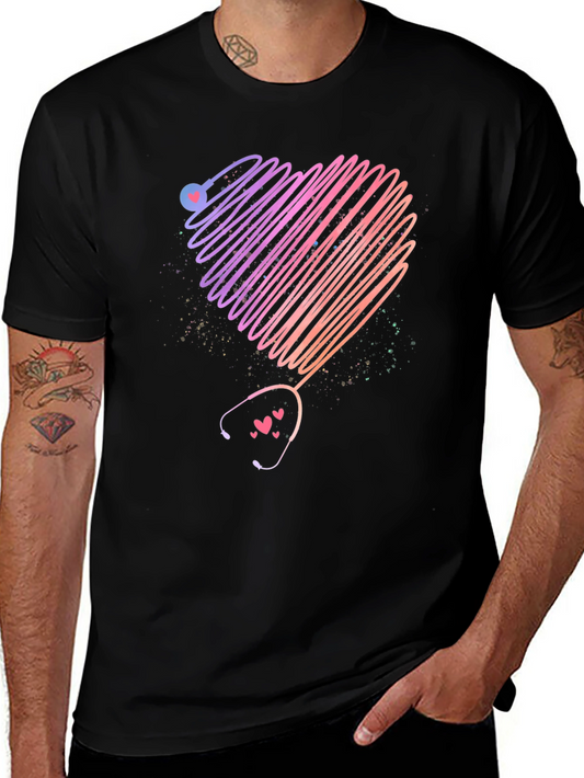 Heart Stethoscope Graphic T-Shirt - Medical Love
