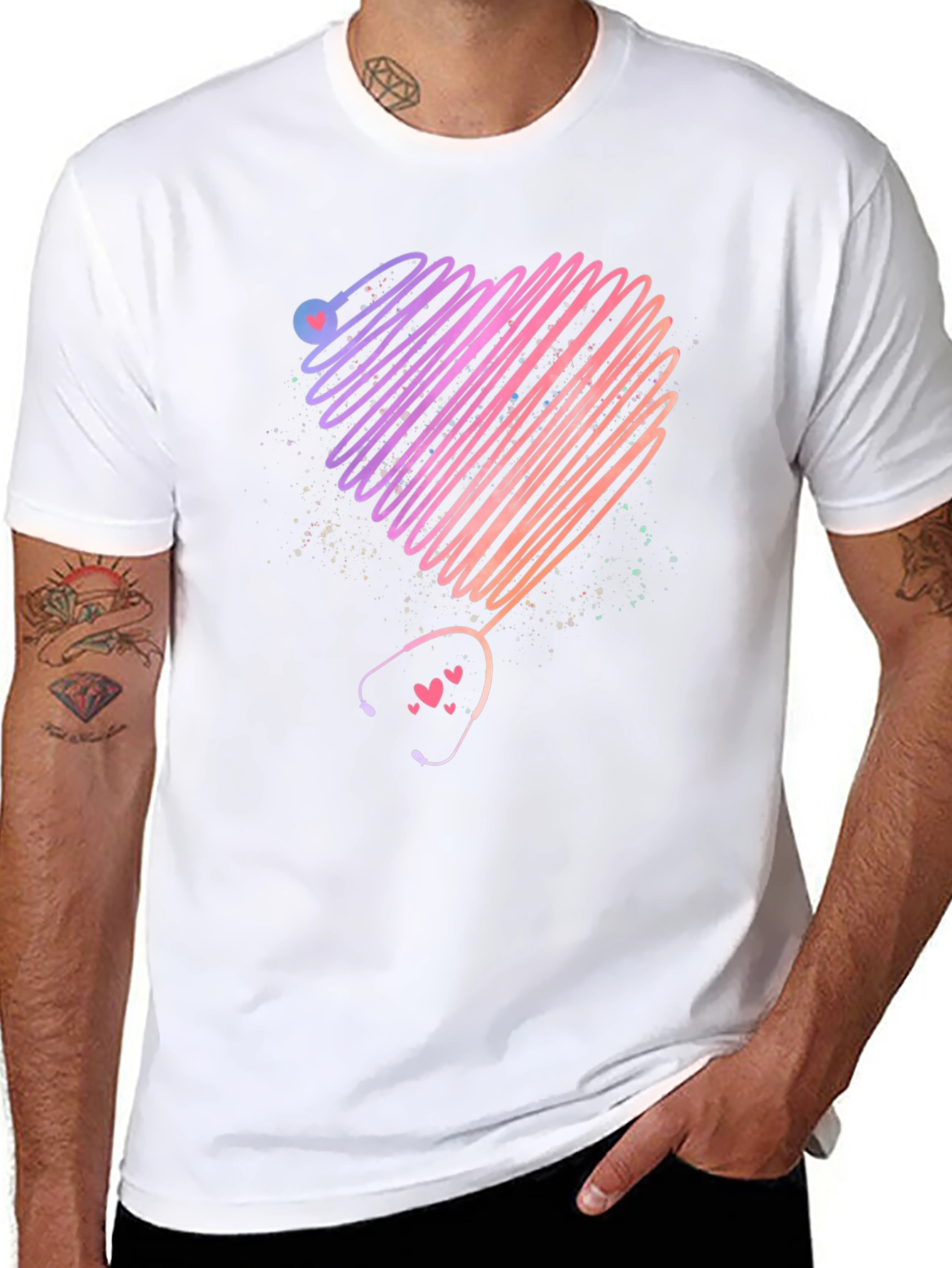 Heart Stethoscope Graphic T-Shirt - Medical Love