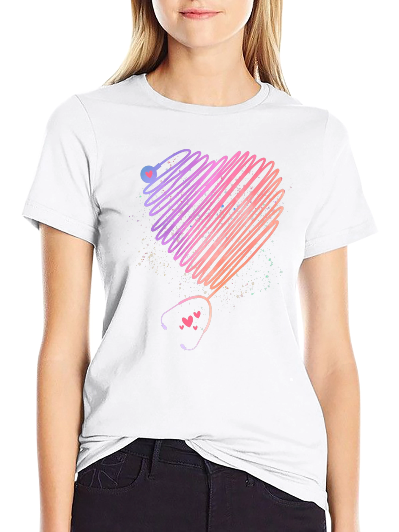 Heart Stethoscope Graphic T-Shirt - Medical Love