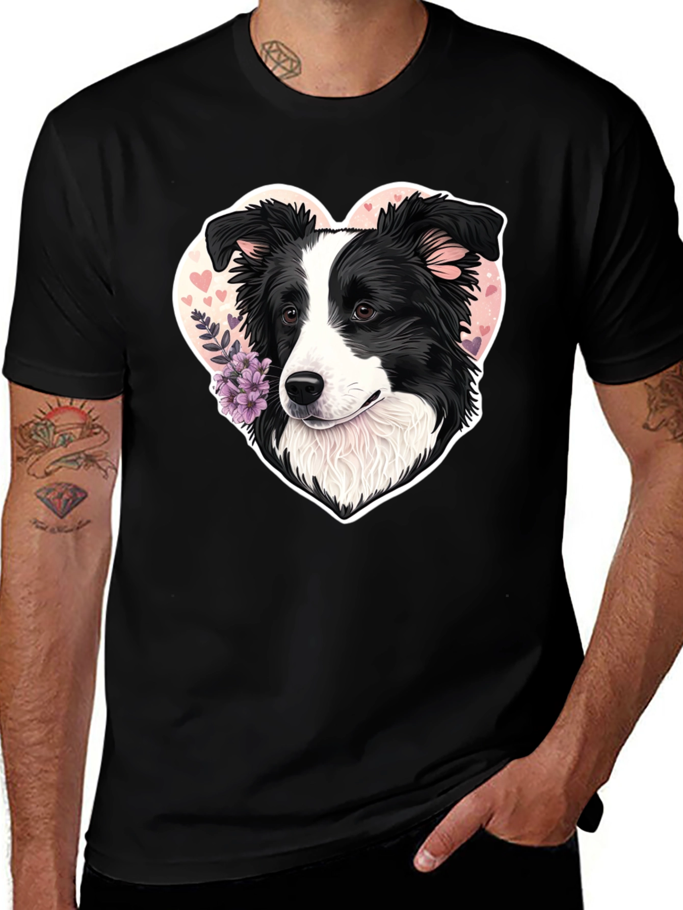 Border Collie Heart T-Shirt - Dog Lover Tee