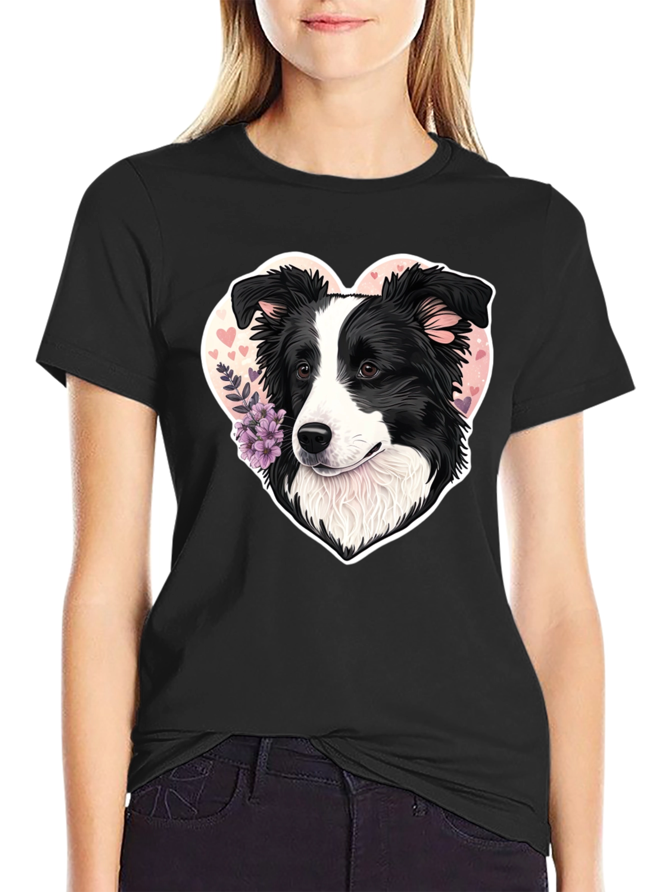 Border Collie Heart T-Shirt - Dog Lover Tee