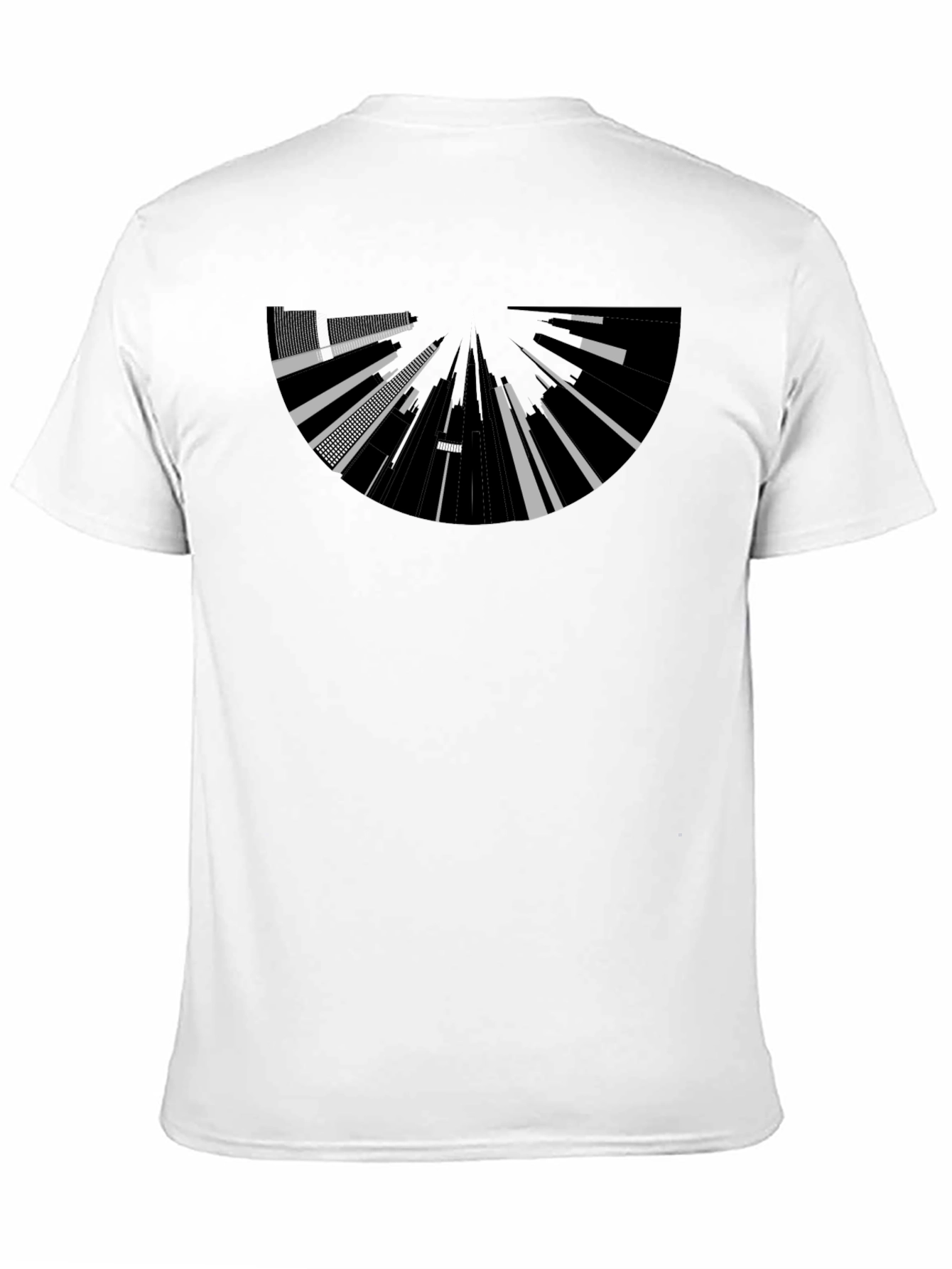 Abstract Cityscape Graphic Tee - Black Cotton