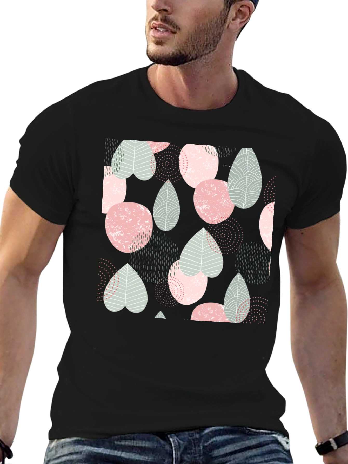 Abstract Pattern Black T-Shirt