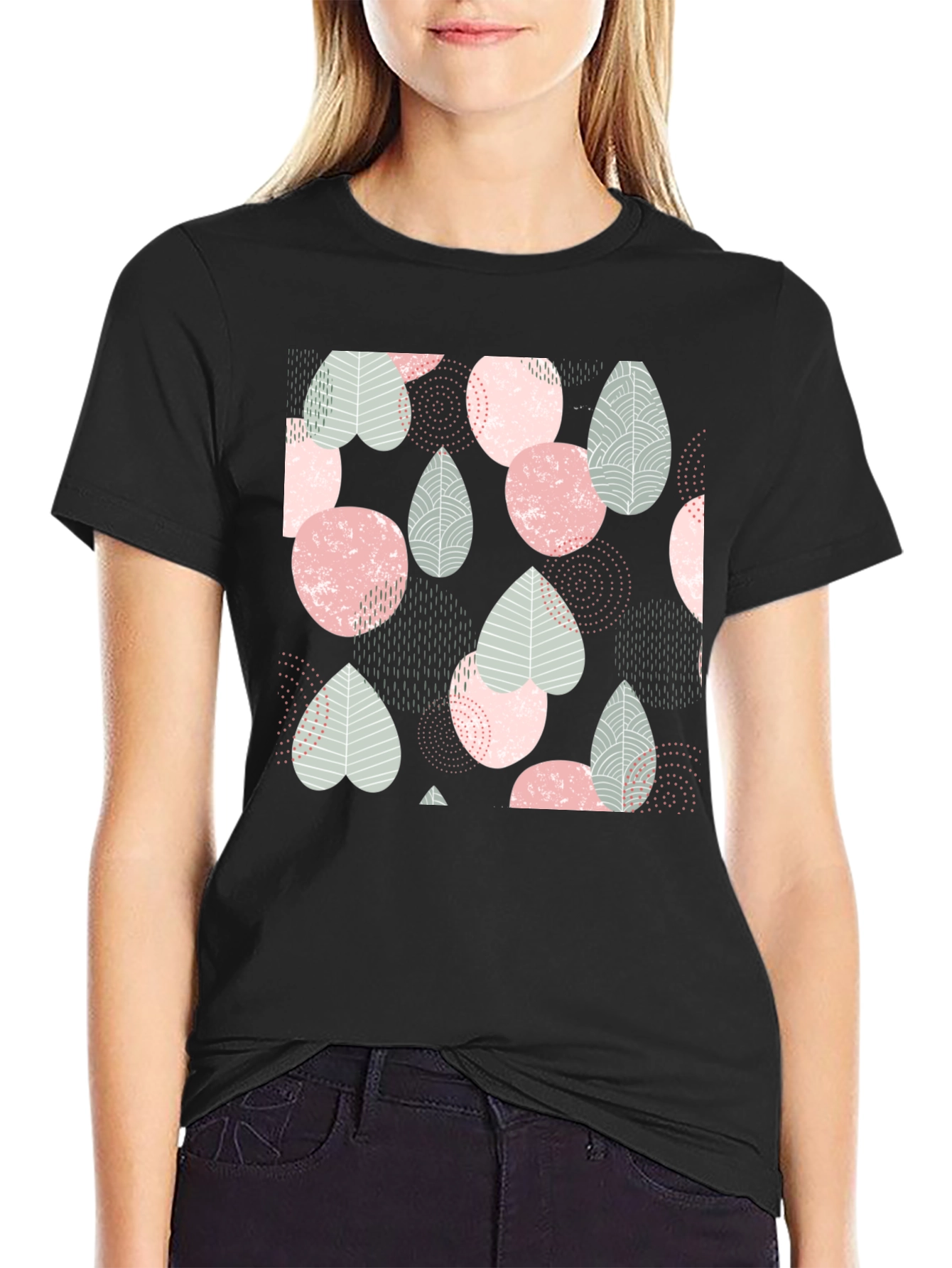 Abstract Pattern Black T-Shirt