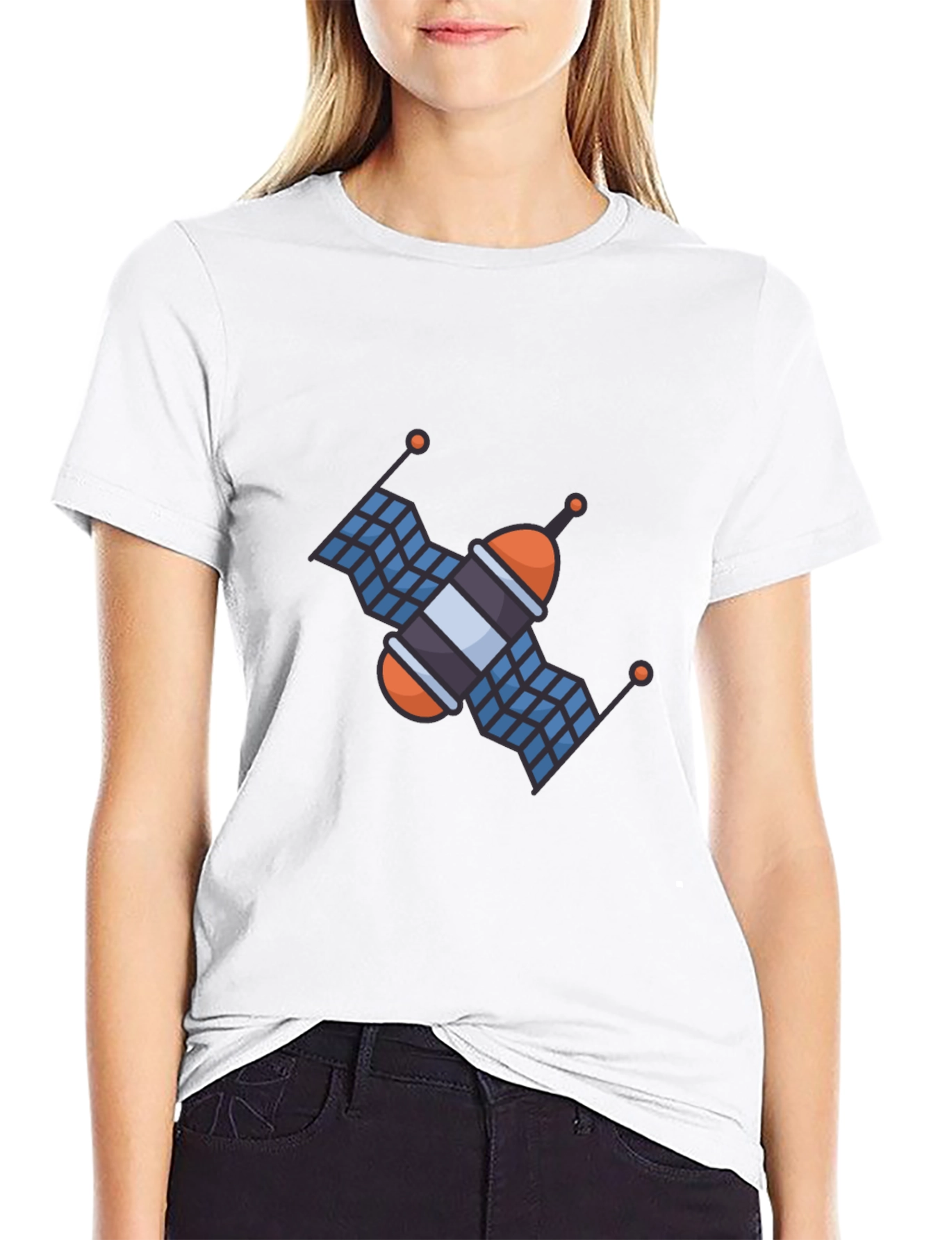 Satellite Graphic T-Shirt - Space Exploration Tee