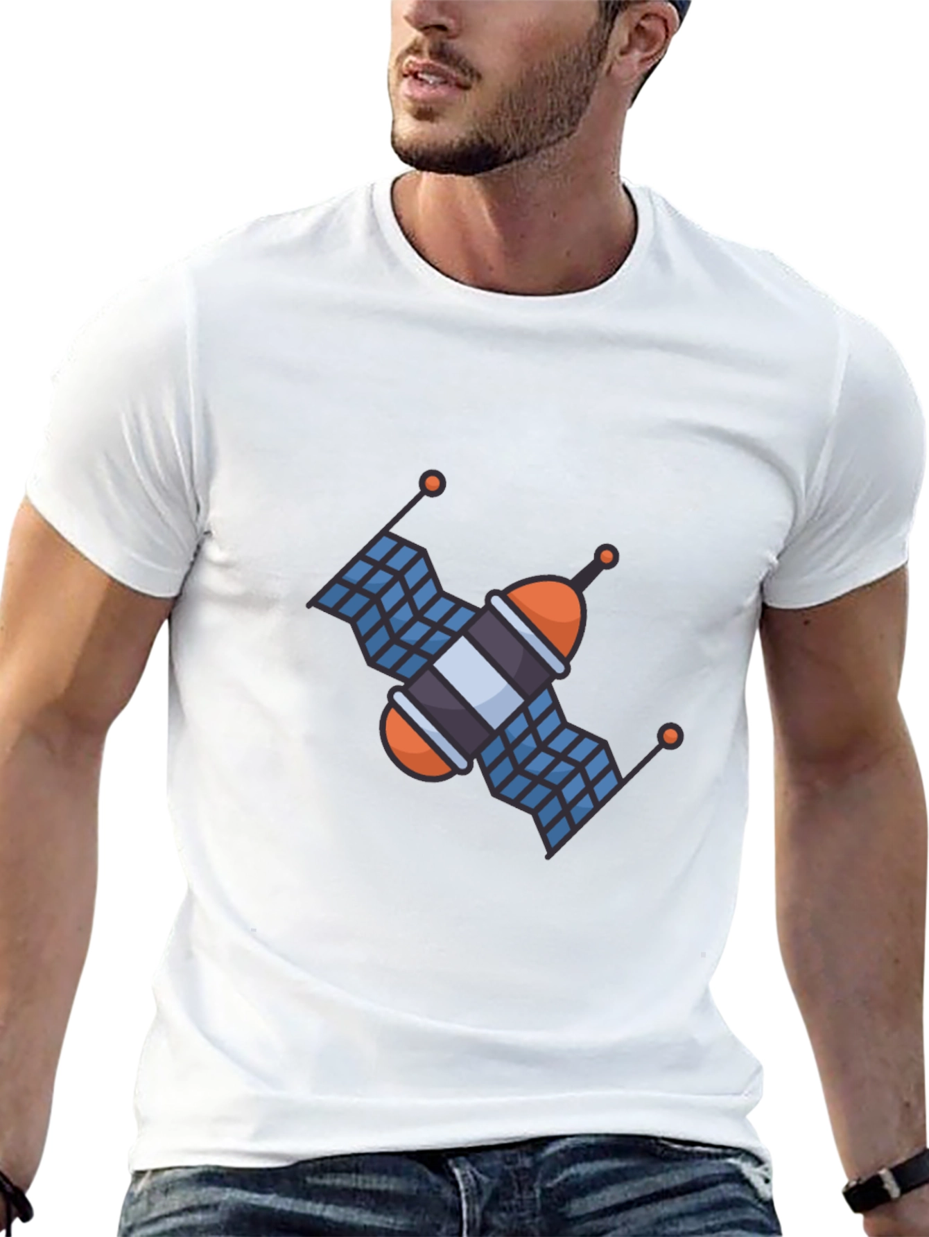 Satellite Graphic T-Shirt - Space Exploration Tee