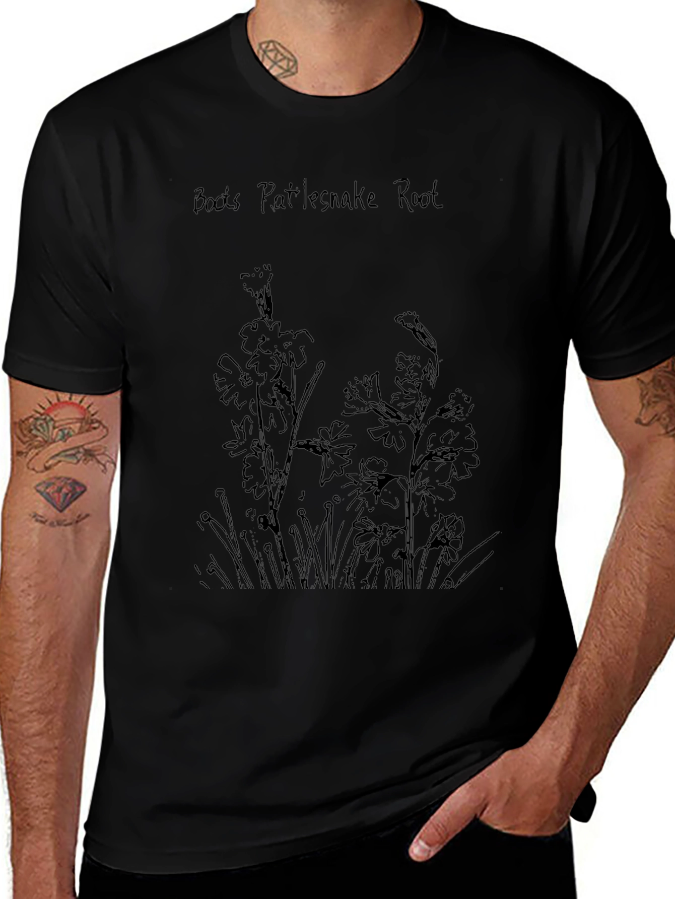 Boots Rattlesnake Root Graphic Tee - Black