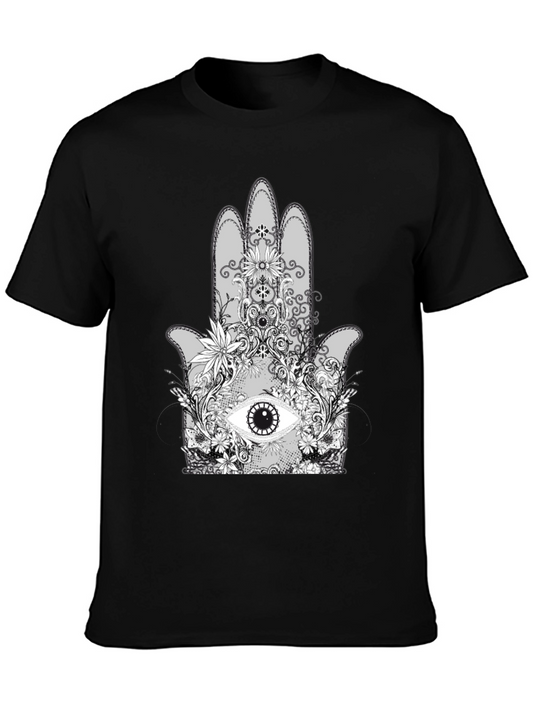 Hamsa Hand Graphic Tee - Unisex Black T-Shirt