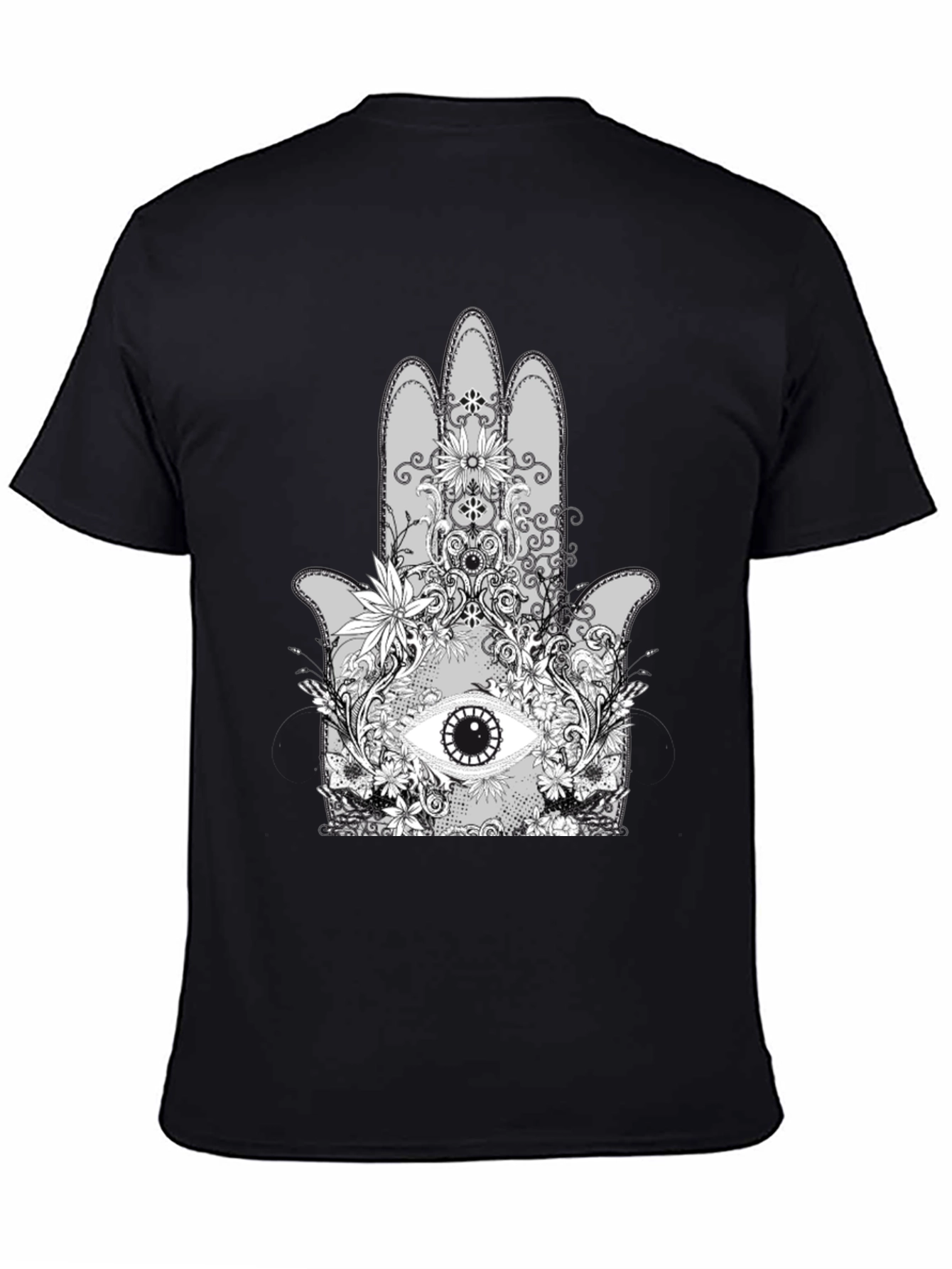 Hamsa Hand Graphic Tee - Unisex Black T-Shirt