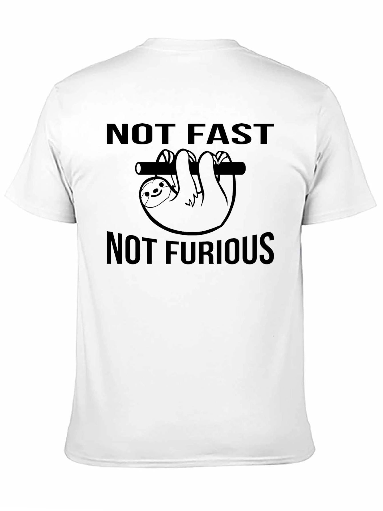 Not Fast Not Furious Sloth Graphic Tee - Black