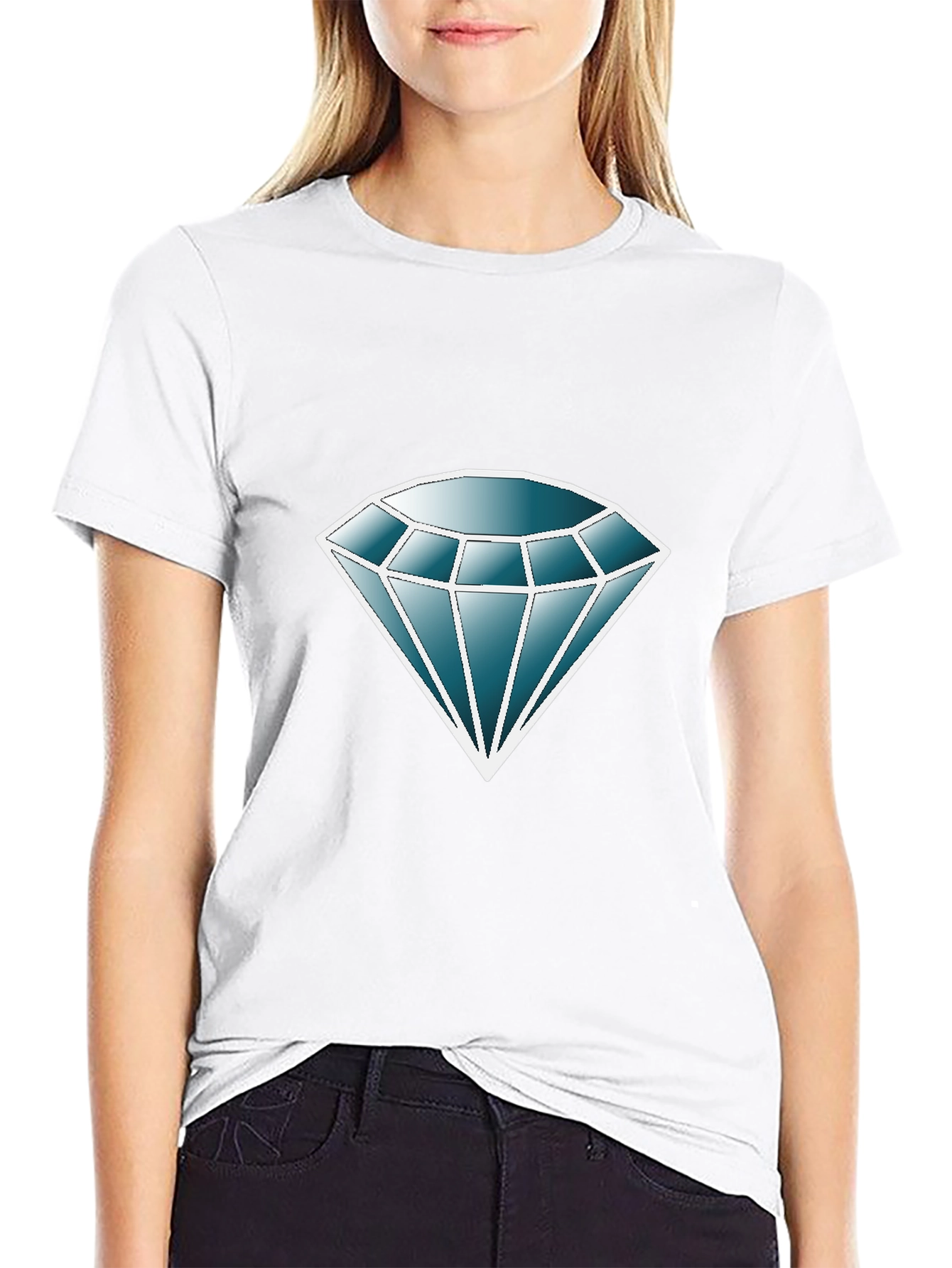 Diamond Graphic Print Black T-Shirt
