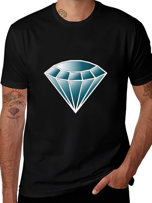 Diamond Graphic Print Black T-Shirt