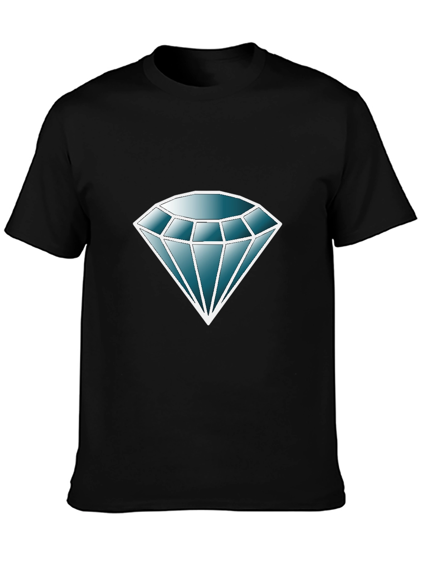 Diamond Graphic Print Black T-Shirt