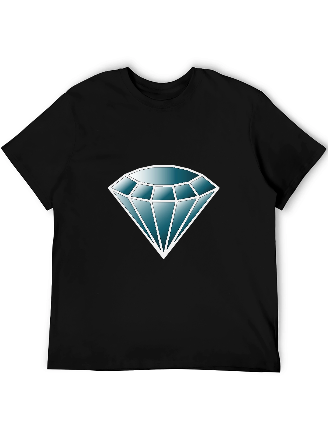 Diamond Graphic Print Black T-Shirt