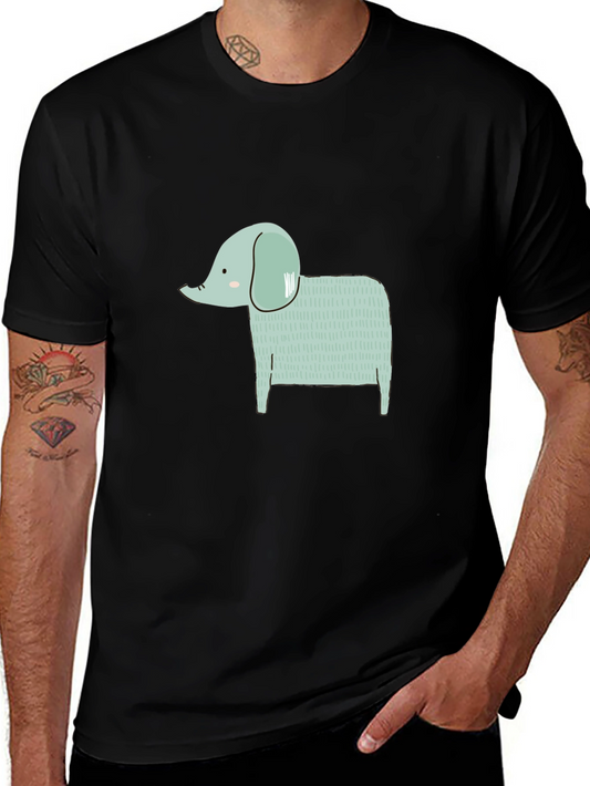 Cute Elephant Graphic Black T-Shirt