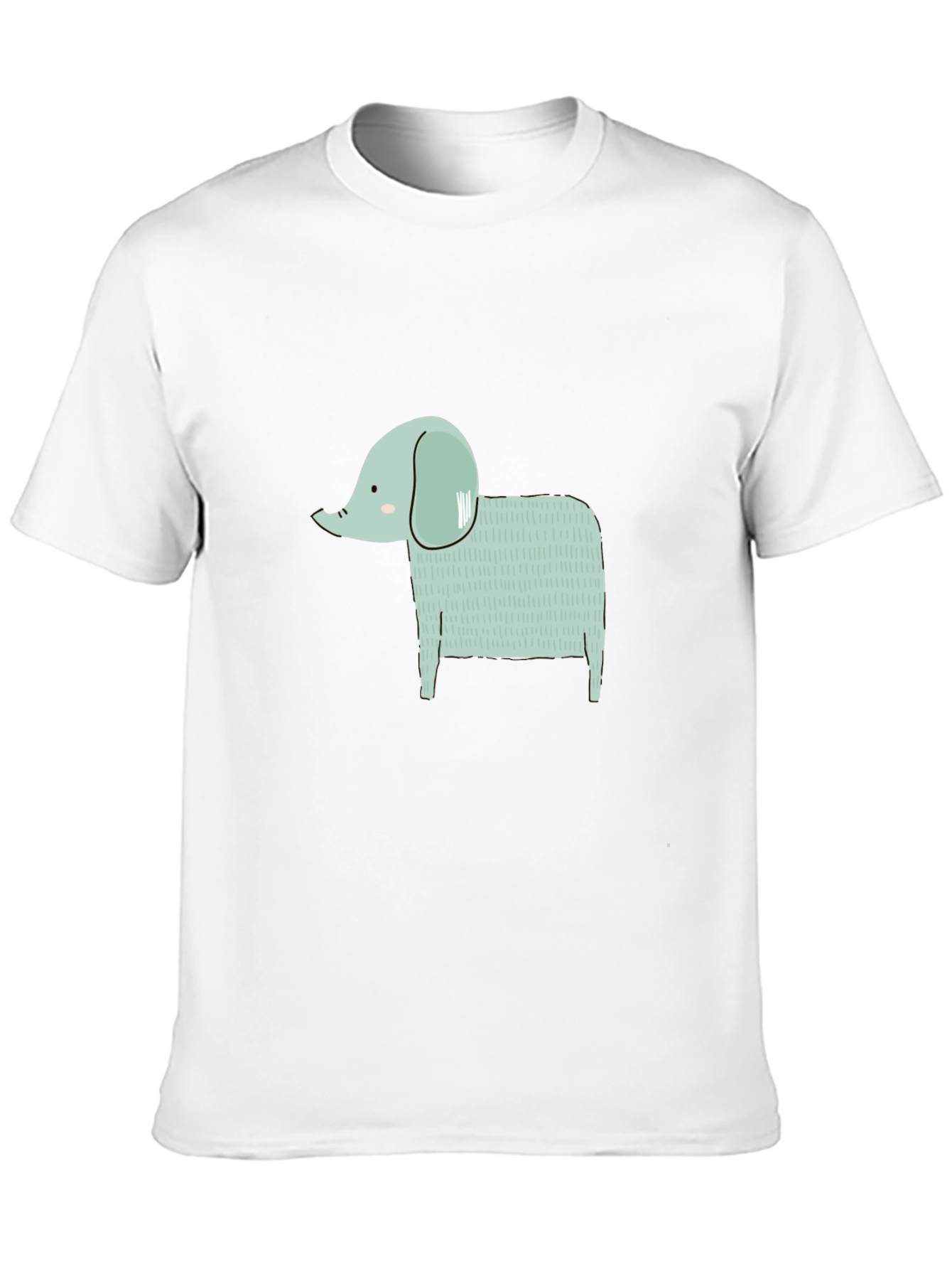 Cute Elephant Graphic Black T-Shirt