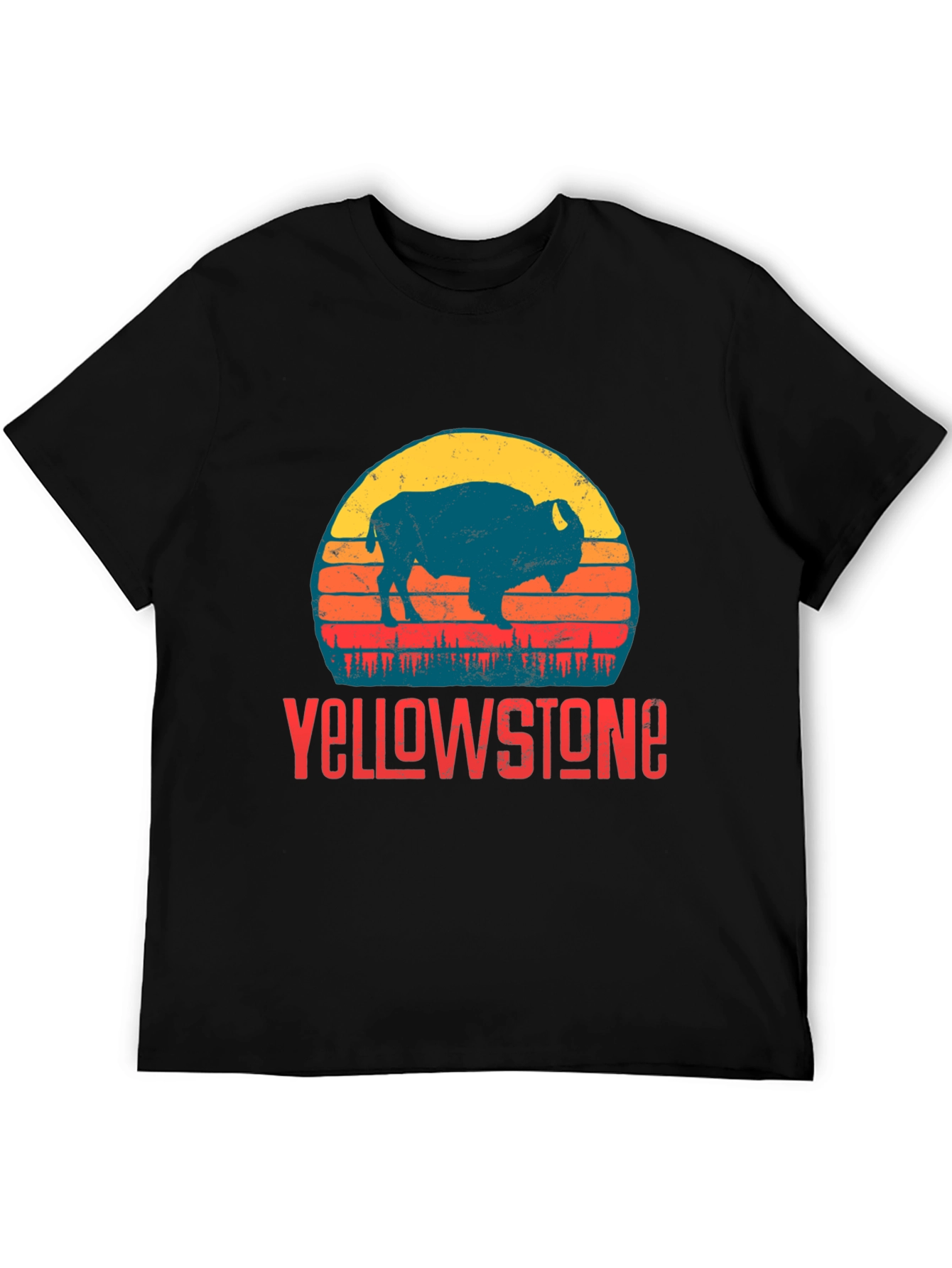 Yellowstone Bison Graphic Tee - Retro Style