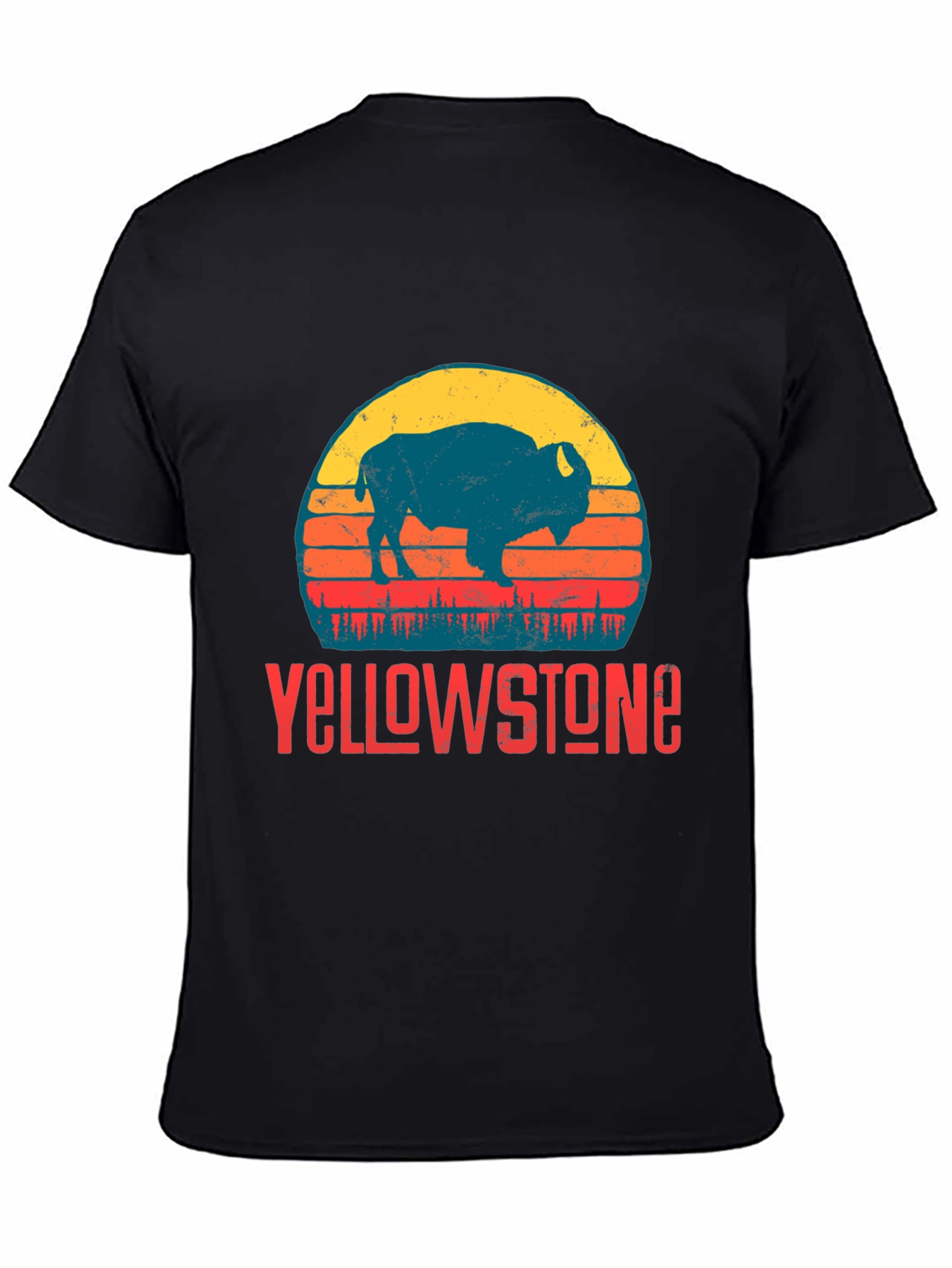 Yellowstone Bison Graphic Tee - Retro Style