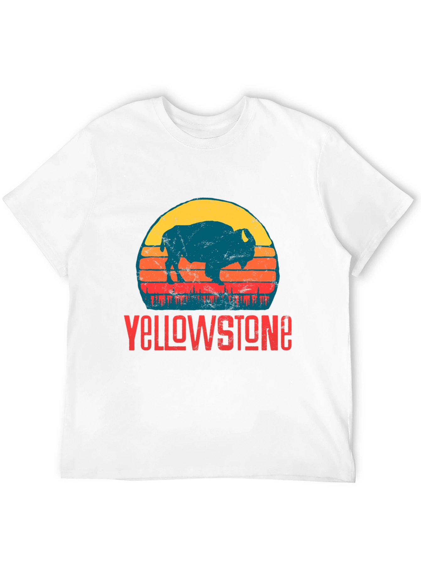 Yellowstone Bison Graphic Tee - Retro Style