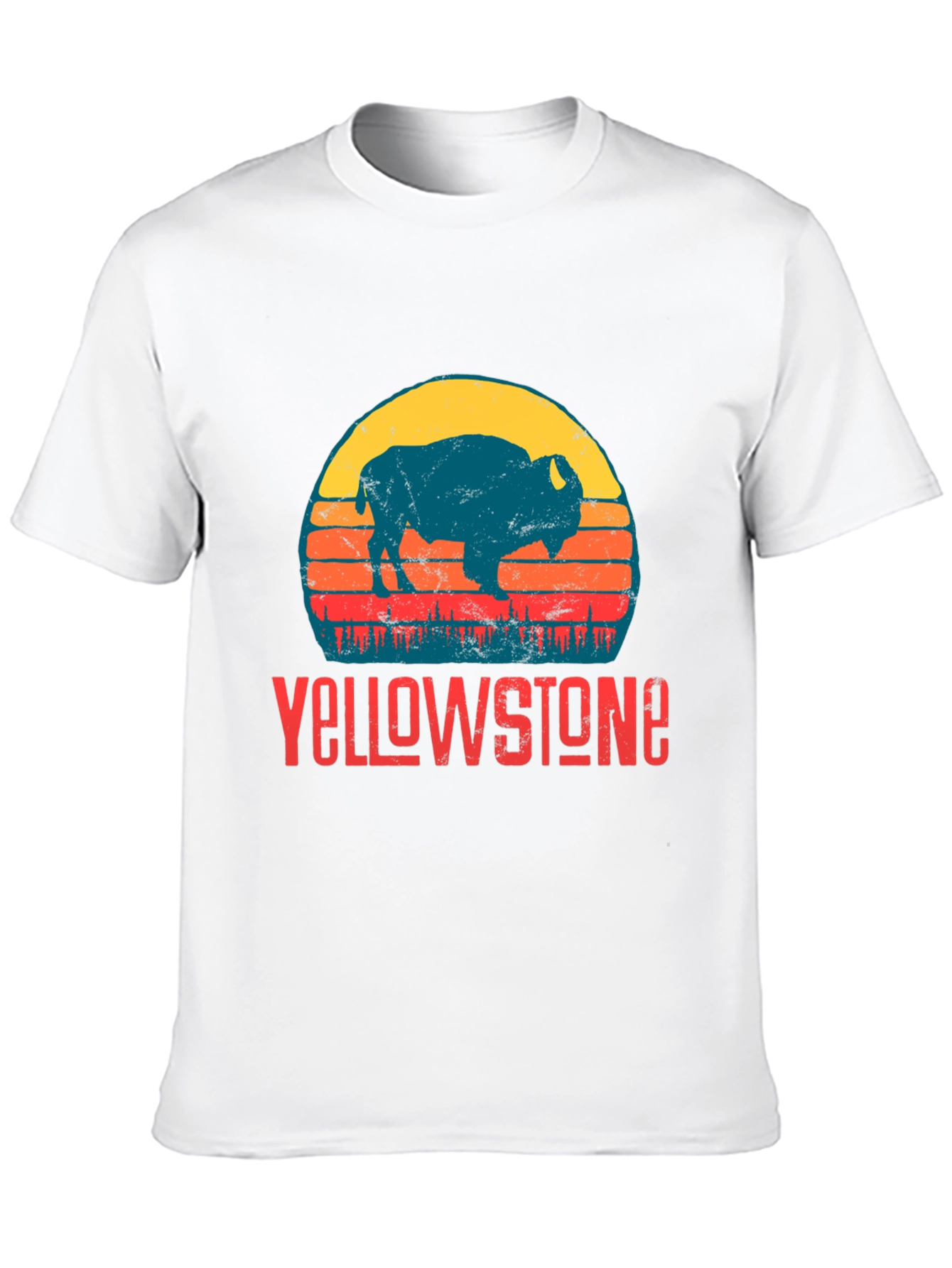 Yellowstone Bison Graphic Tee - Retro Style
