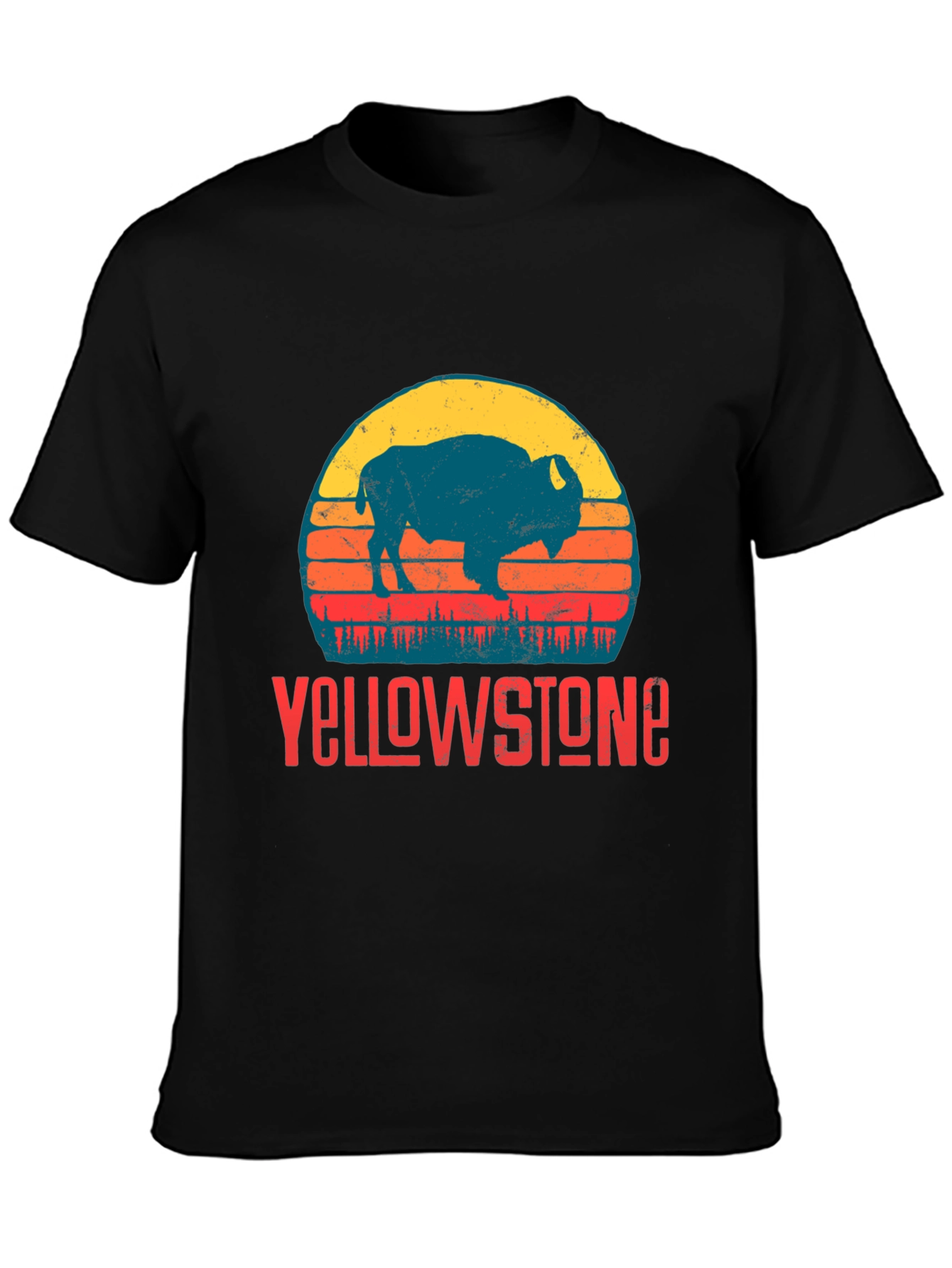 Yellowstone Bison Graphic Tee - Retro Style