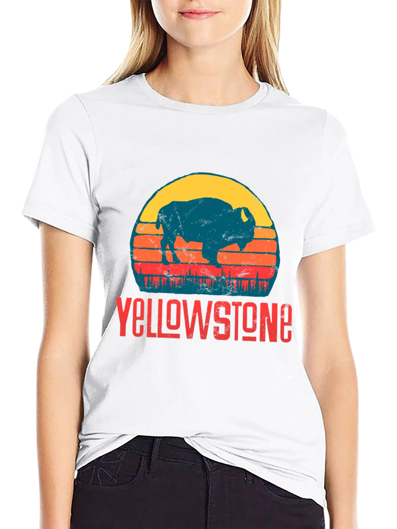 Yellowstone Bison Graphic Tee - Retro Style