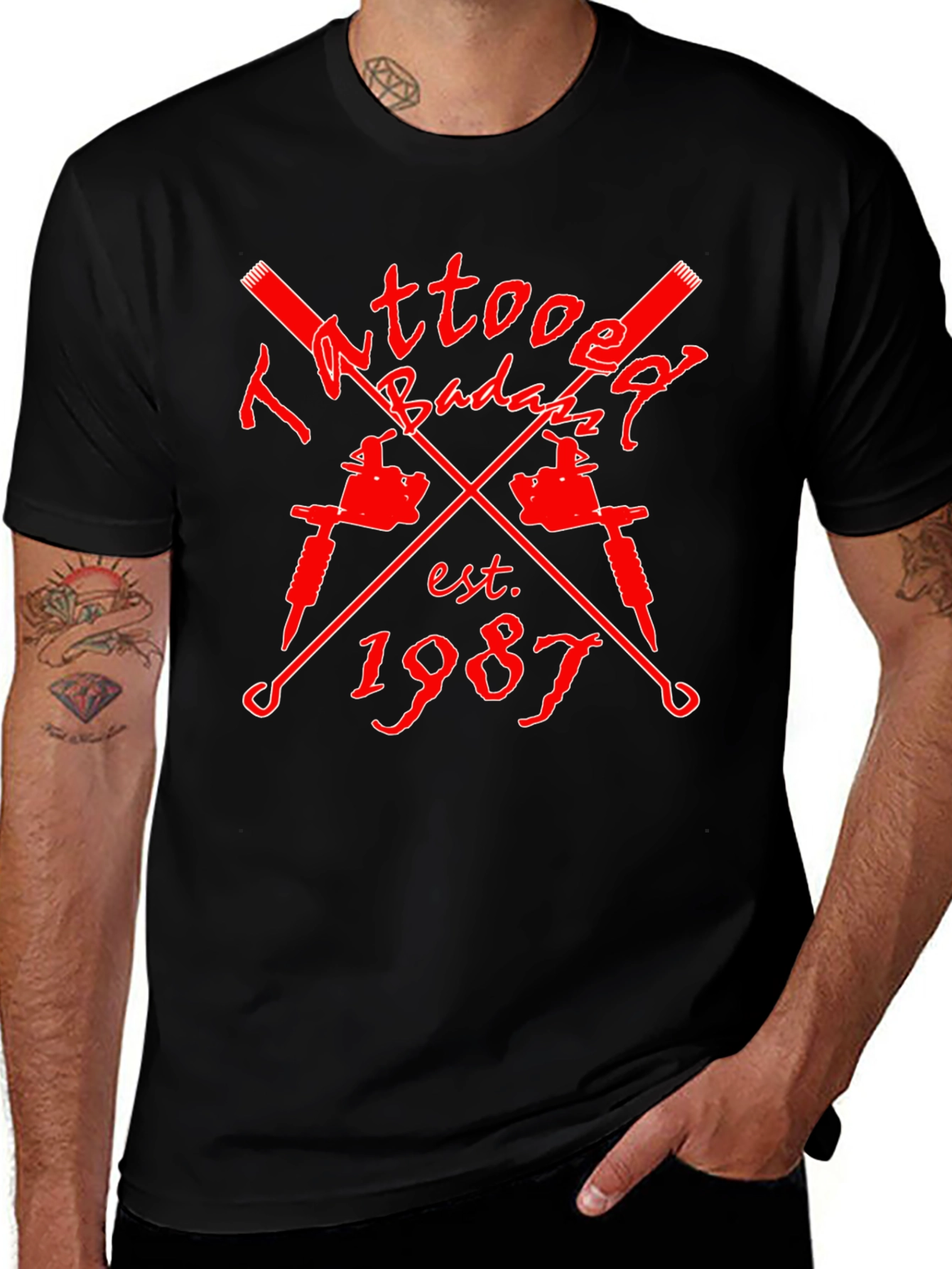 Tattooed Badazz Est. 1987 Black Graphic Tee