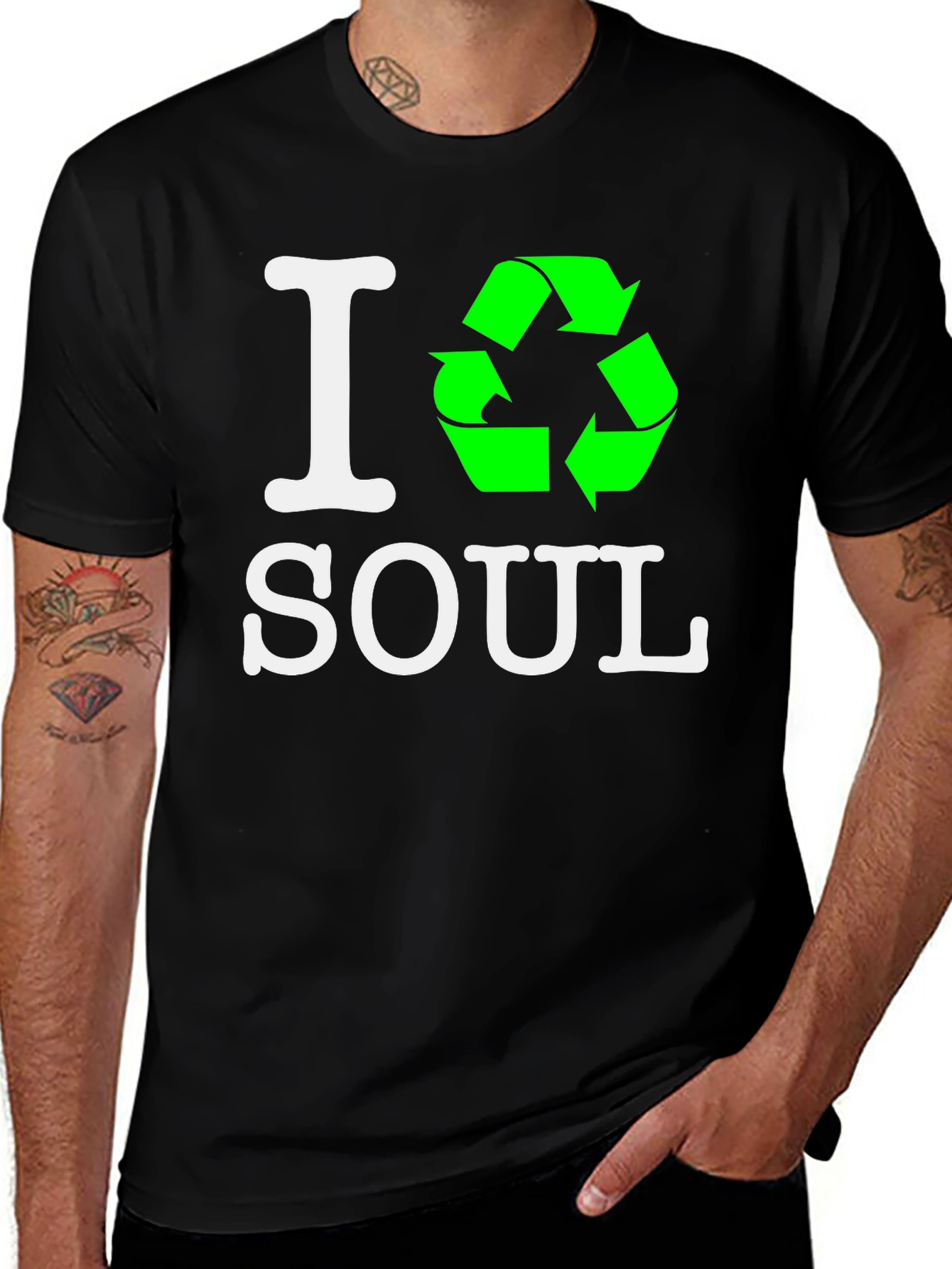 I Recycle Soul Graphic T-Shirt - Black
