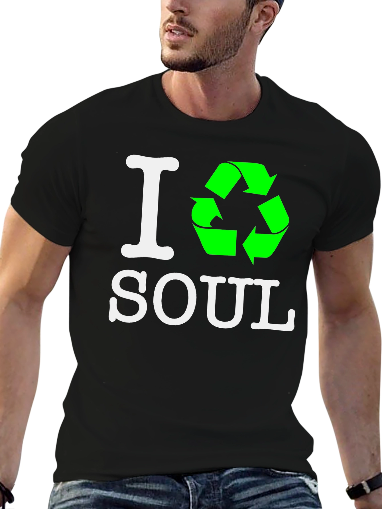 I Recycle Soul Graphic T-Shirt - Black