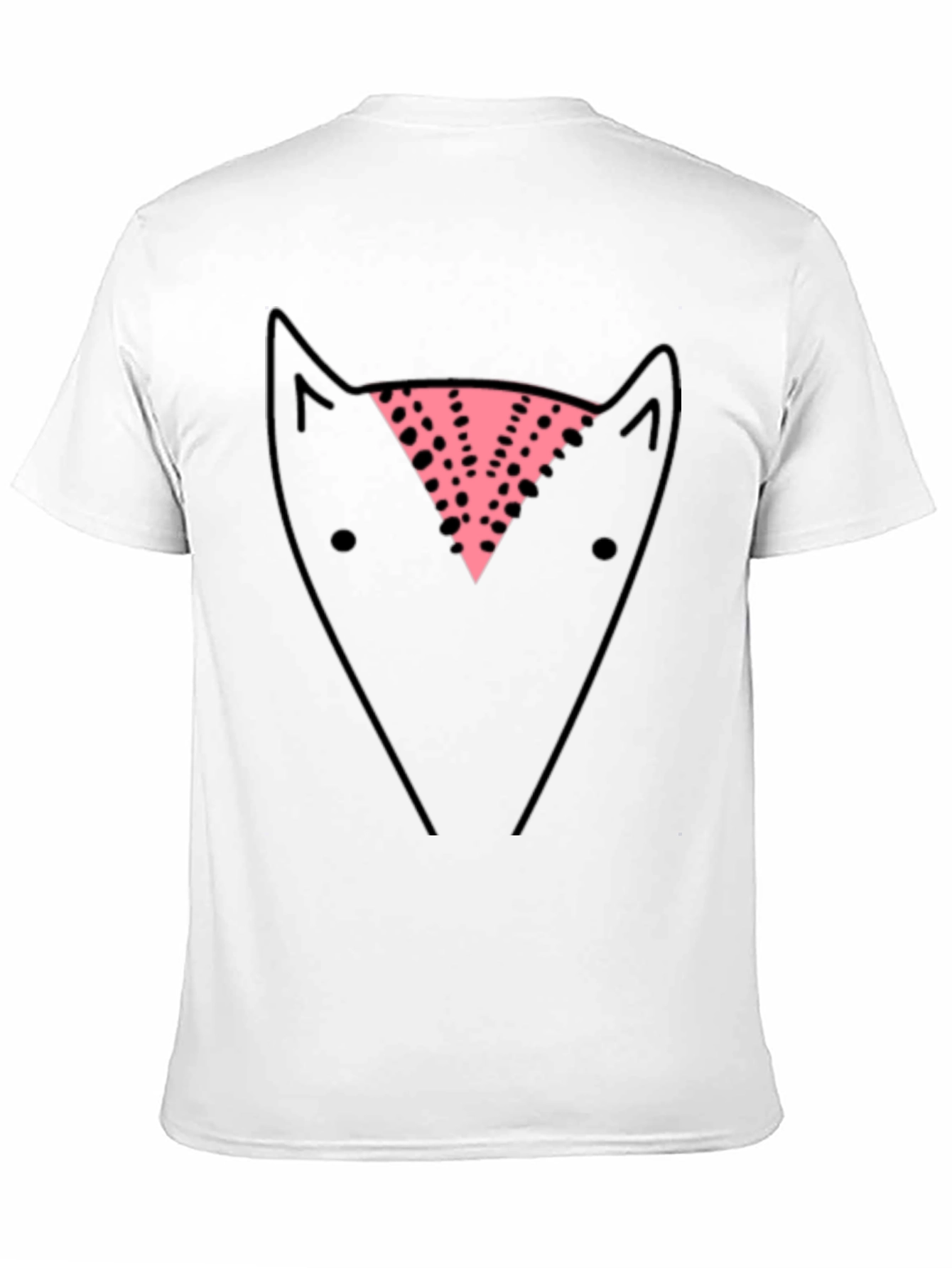 Abstract Fox Graphic Tee - Black Cotton Casual T-Shirt