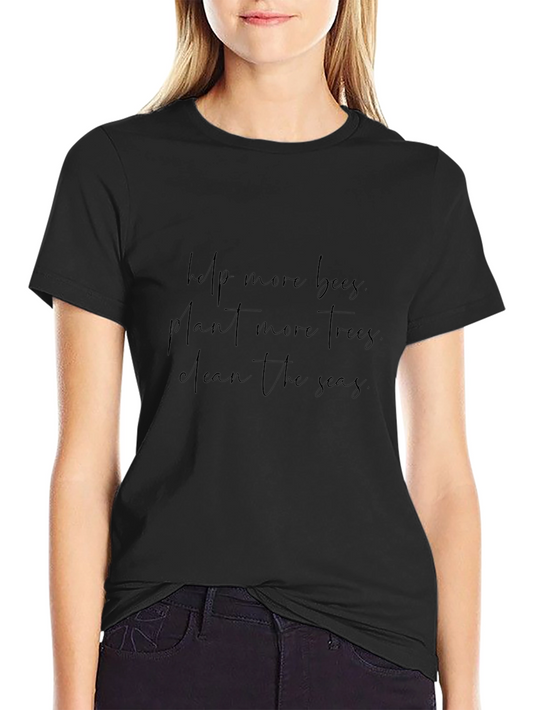 Eco-Friendly Black T-Shirt: Help Bees Plant Trees