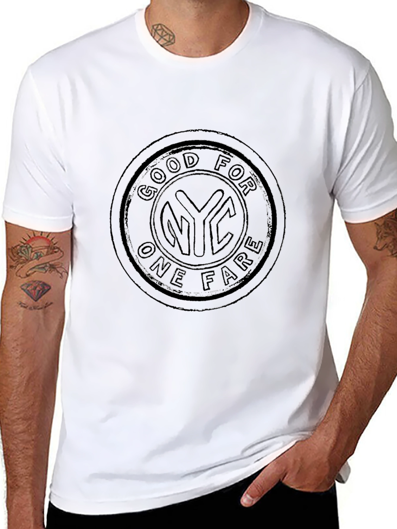 NYC Good For One Fare Black T-Shirt