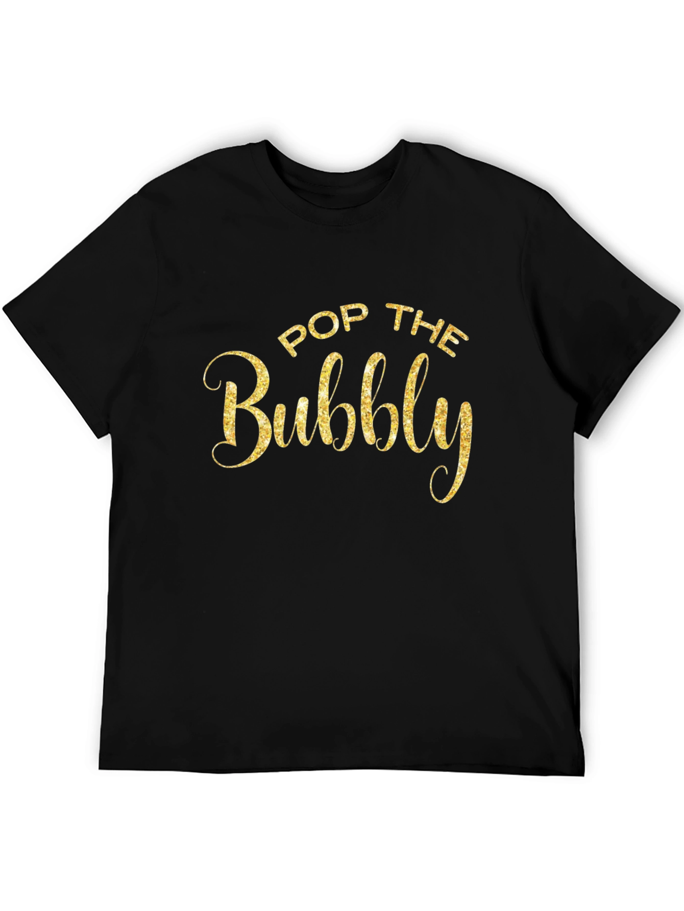 Pop The Bubbly Black Graphic Tee