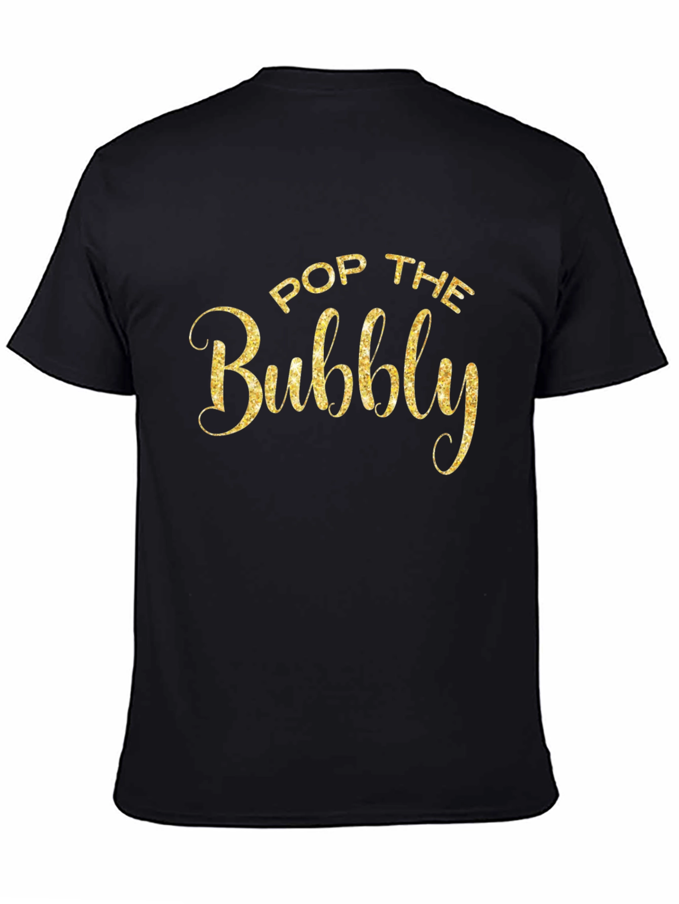 Pop The Bubbly Black Graphic Tee
