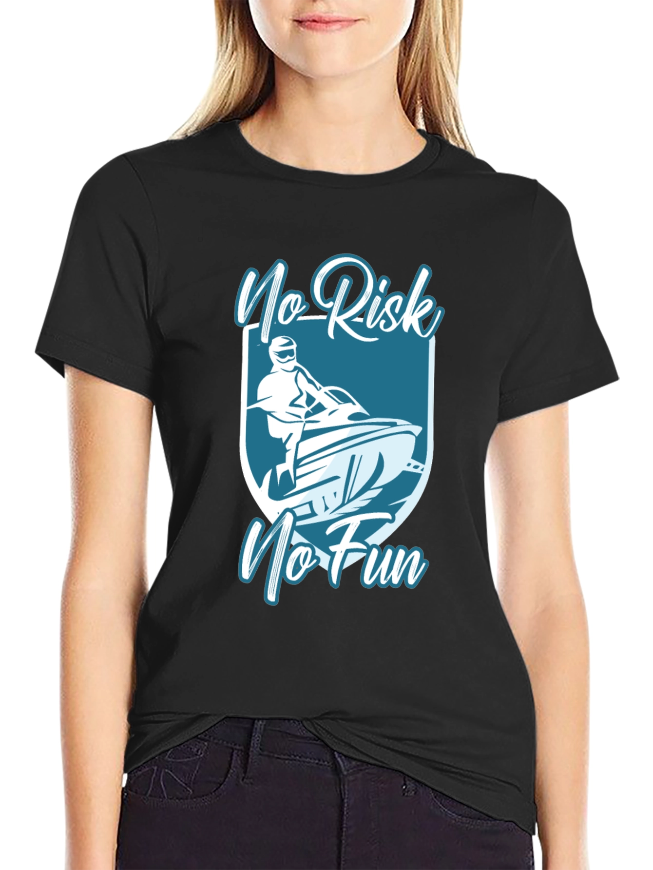 No Risk No Fun Graphic Tee - Black
