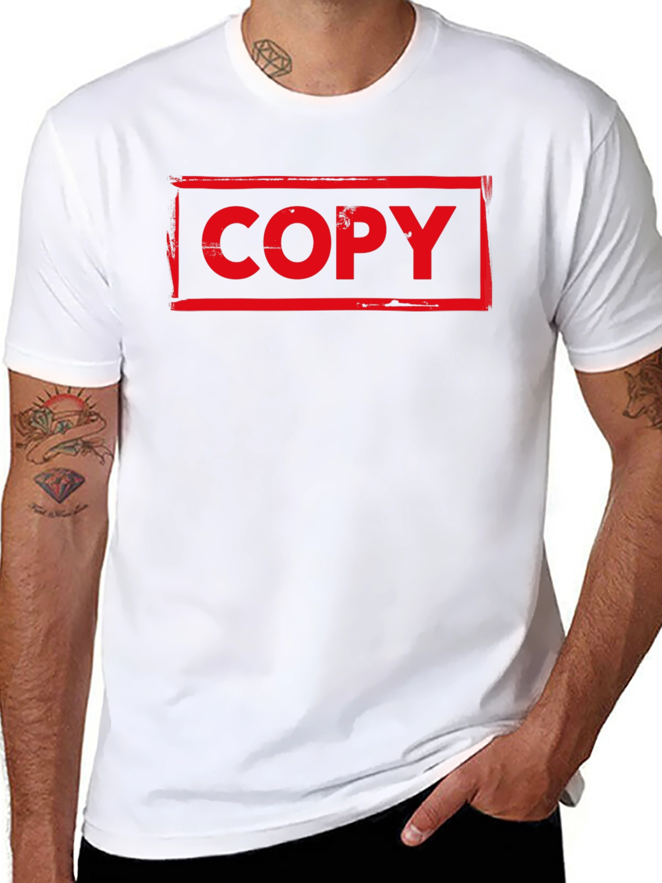 Red COPY Graphic Print Black T-Shirt