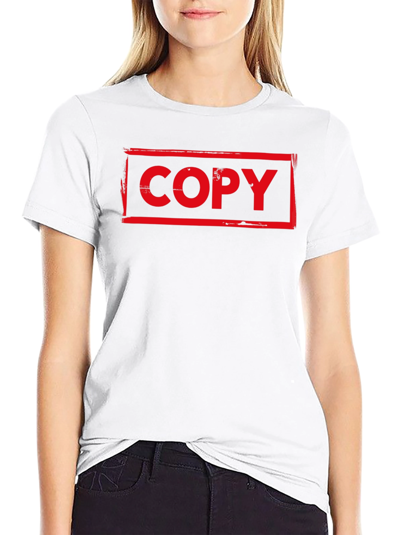 Red COPY Graphic Print Black T-Shirt