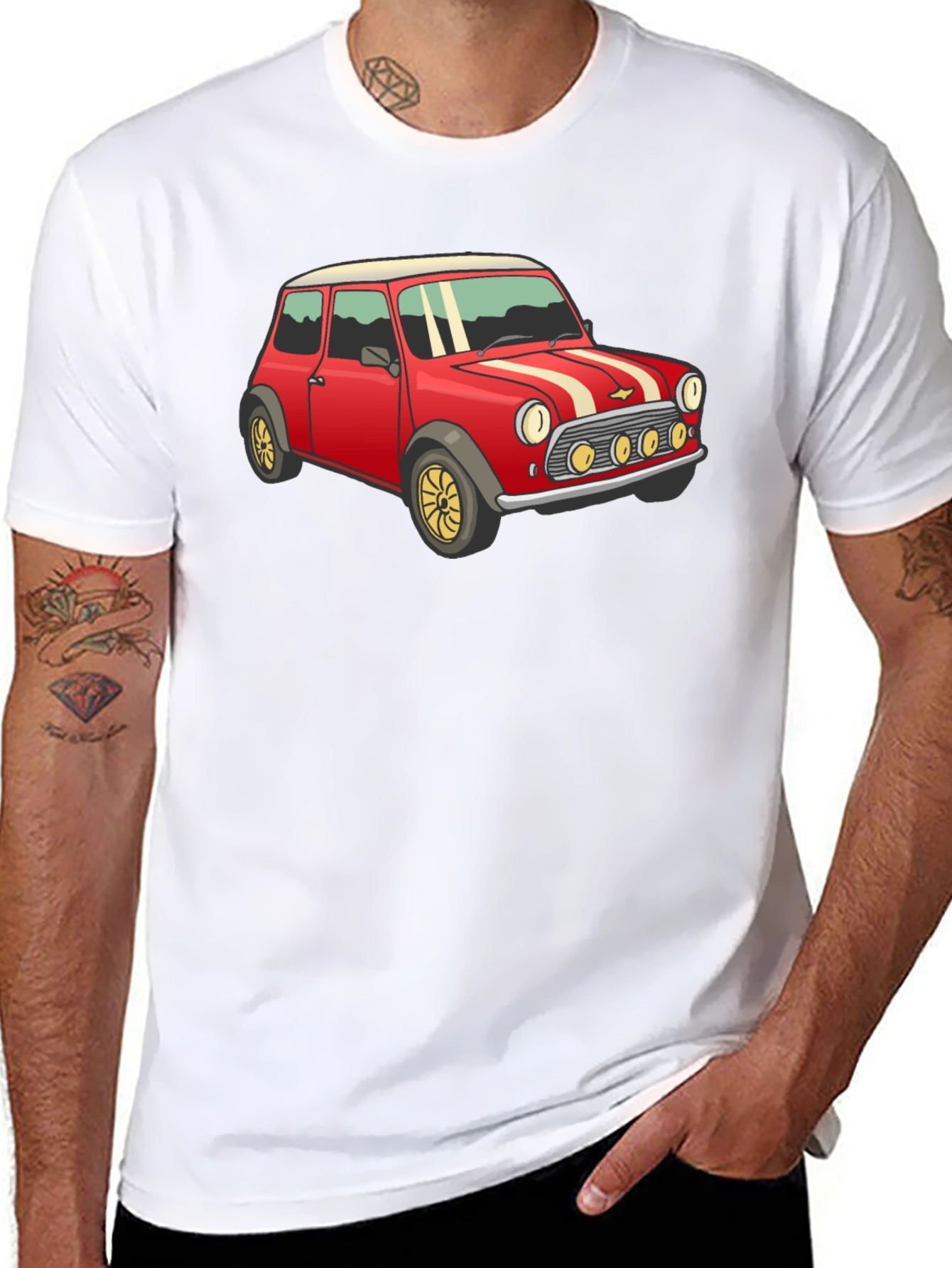 Retro Red Mini Car Graphic T-Shirt