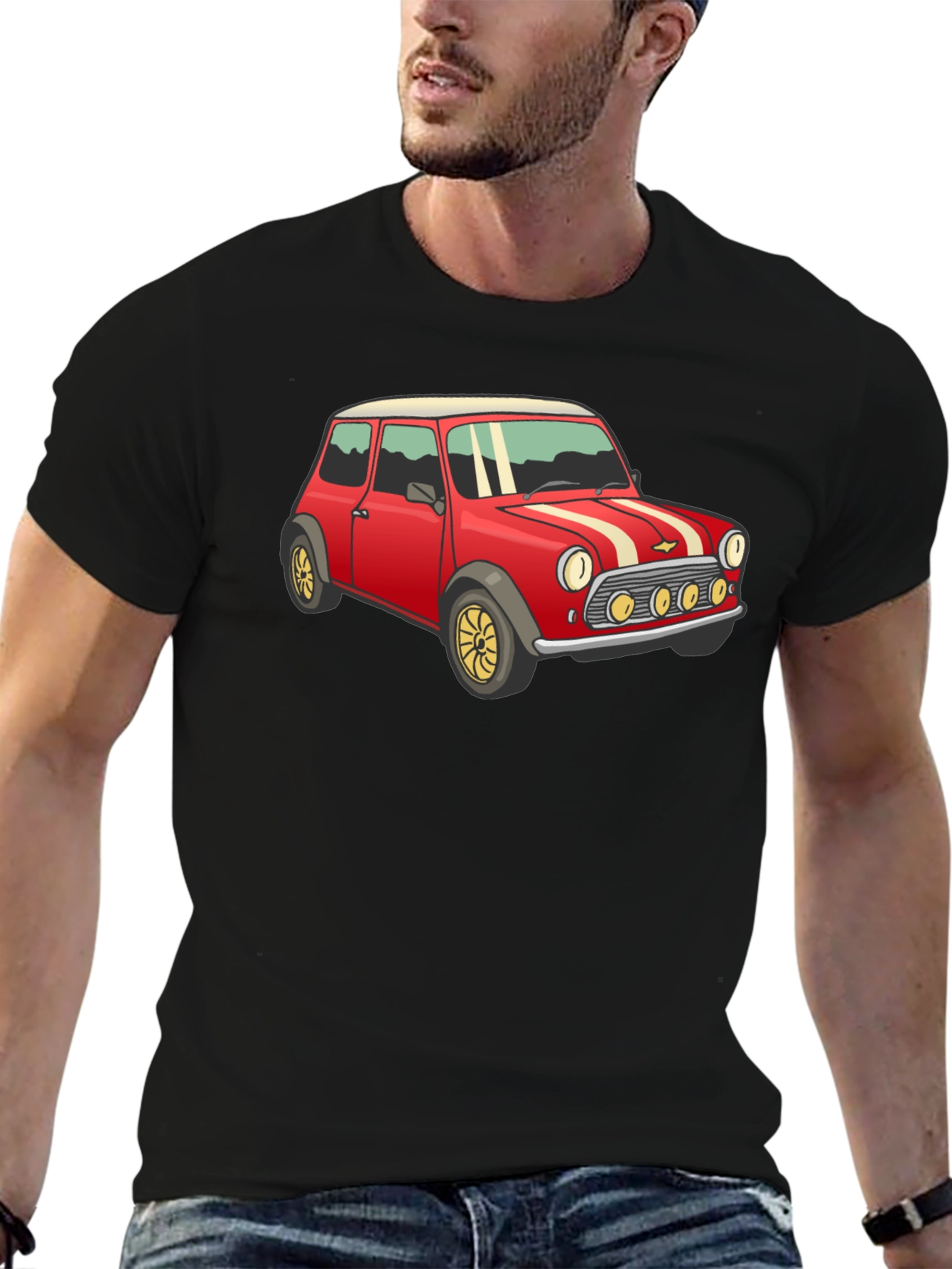 Retro Red Mini Car Graphic T-Shirt