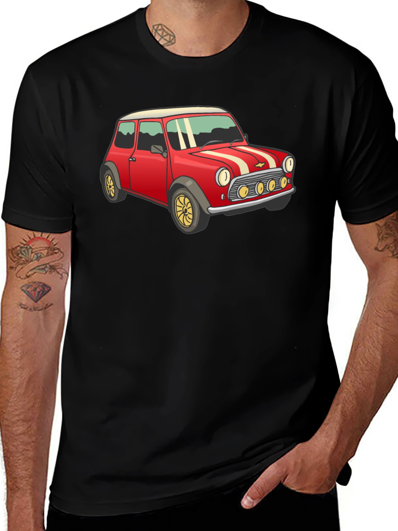 Retro Red Mini Car Graphic T-Shirt