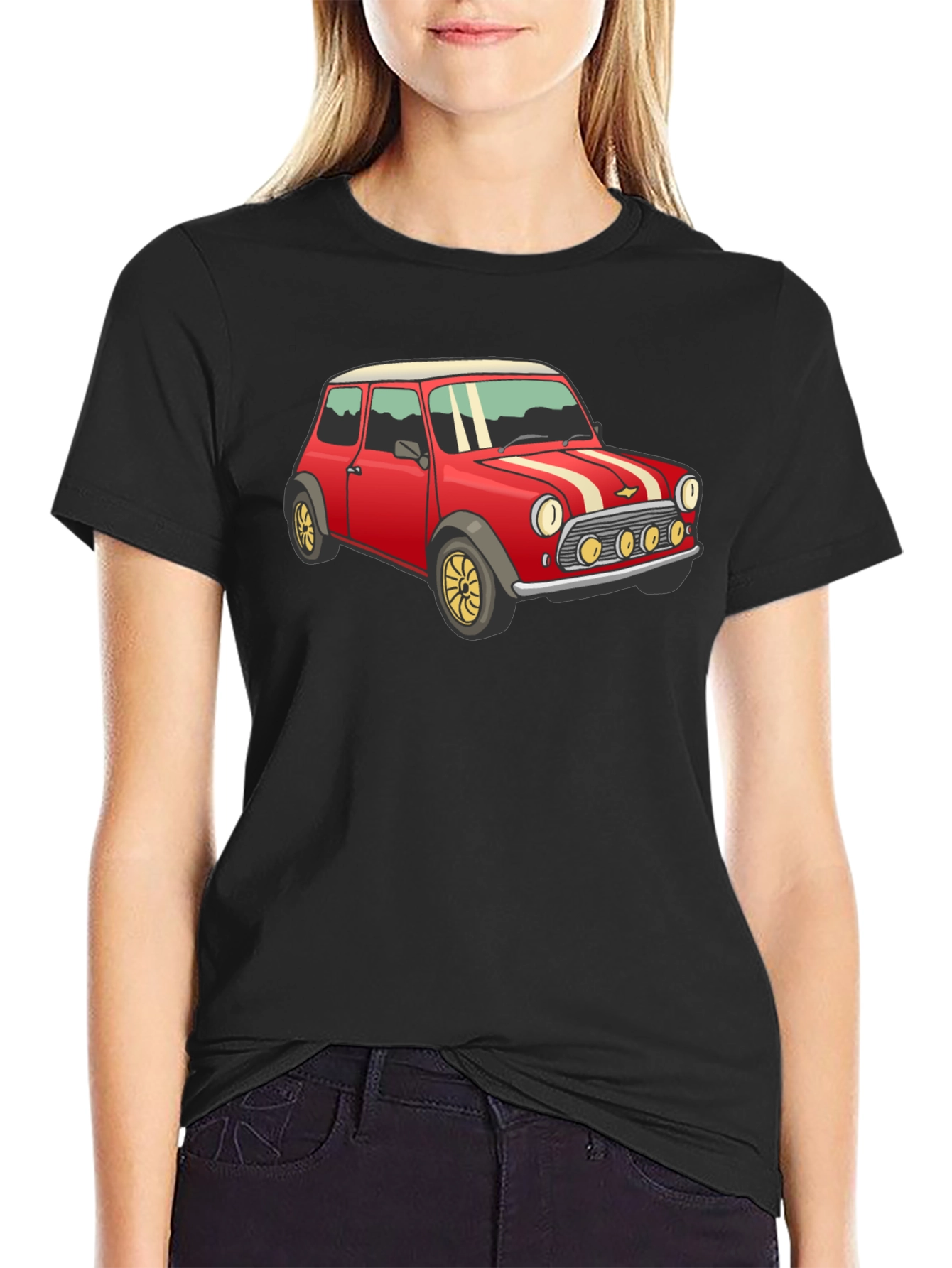 Retro Red Mini Car Graphic T-Shirt