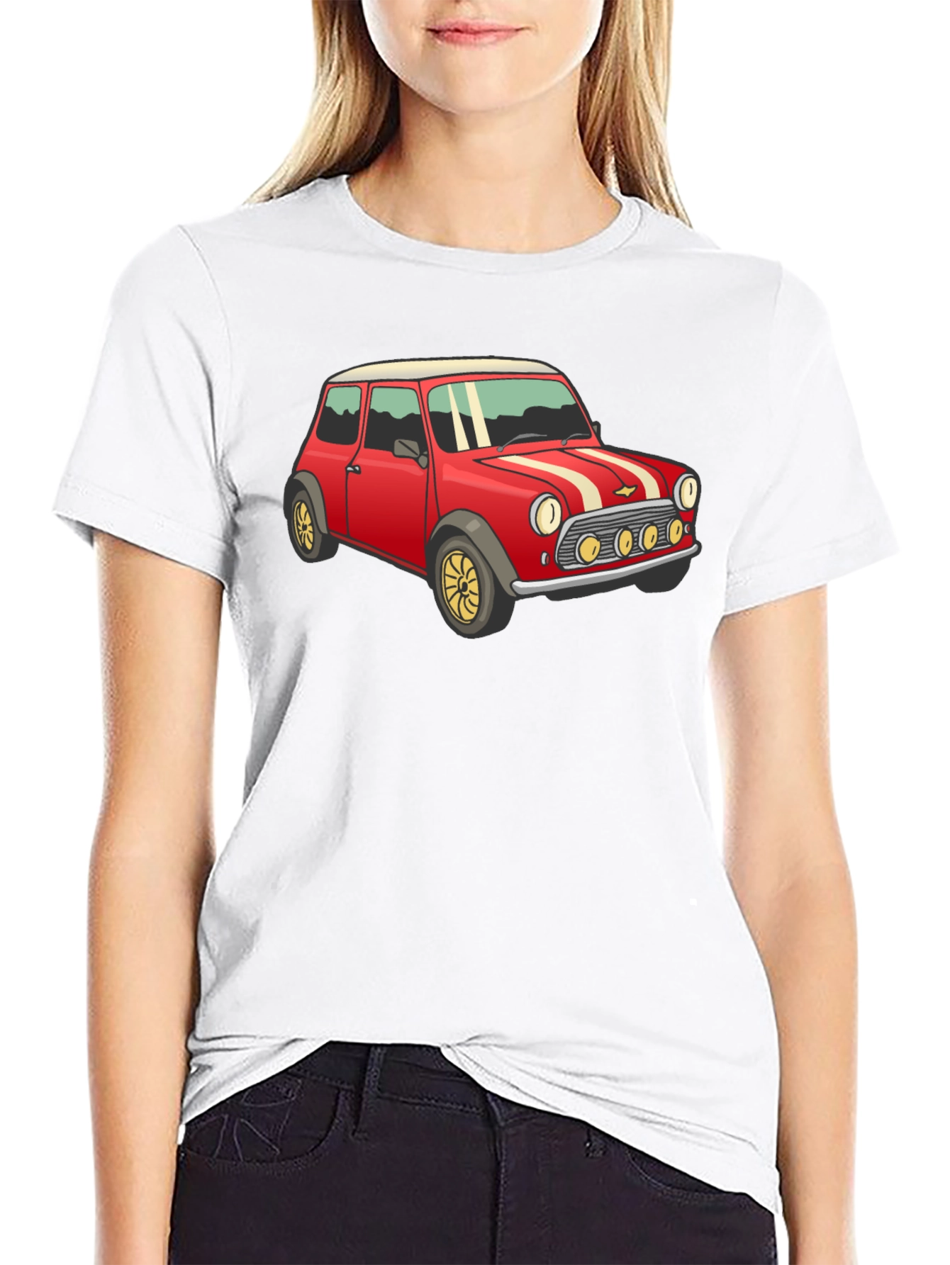 Retro Red Mini Car Graphic T-Shirt